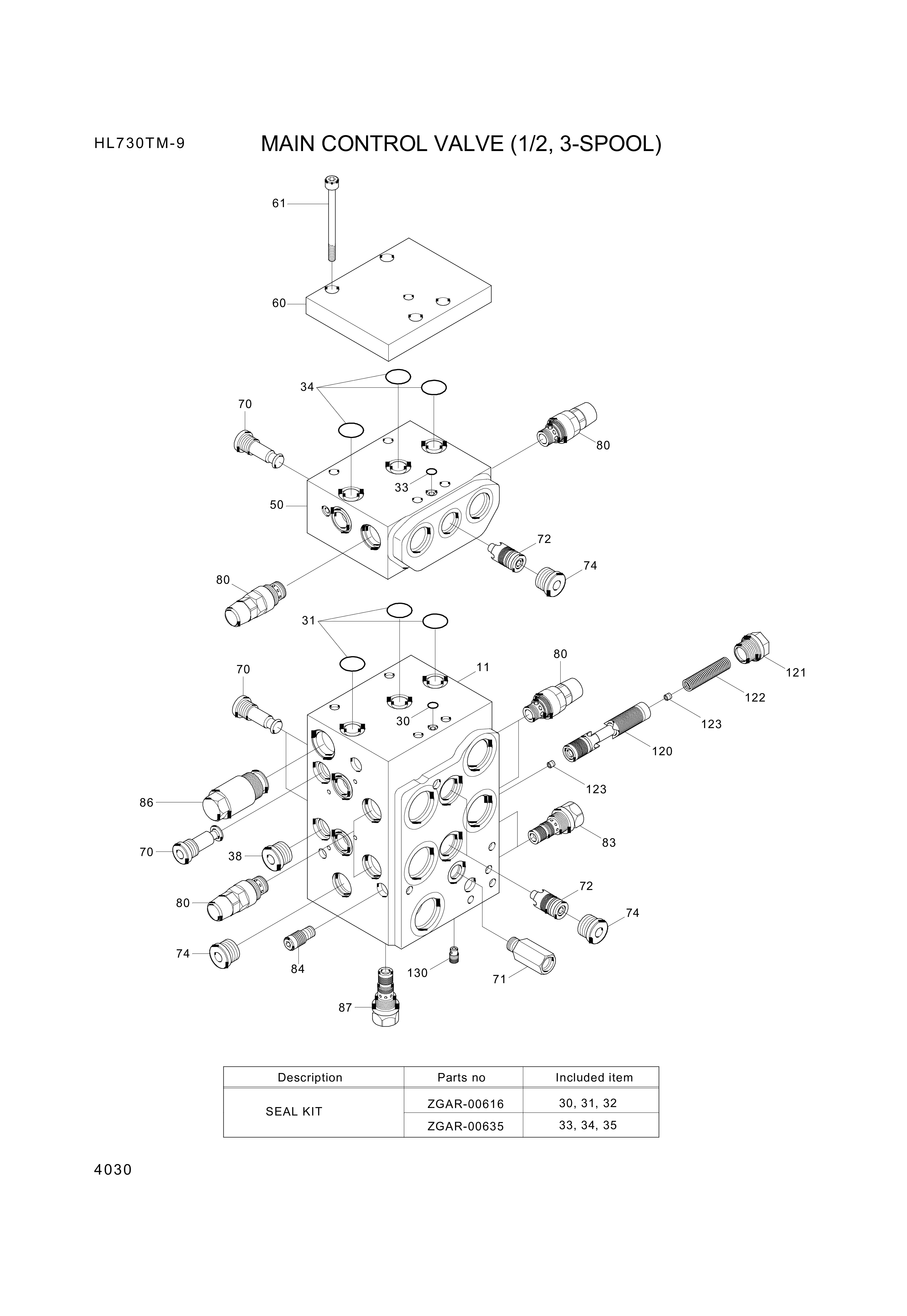 drawing for Hyundai Construction Equipment ZGAR-00676 - VALVE ASSY-RELIEF/PRESS (figure 1)