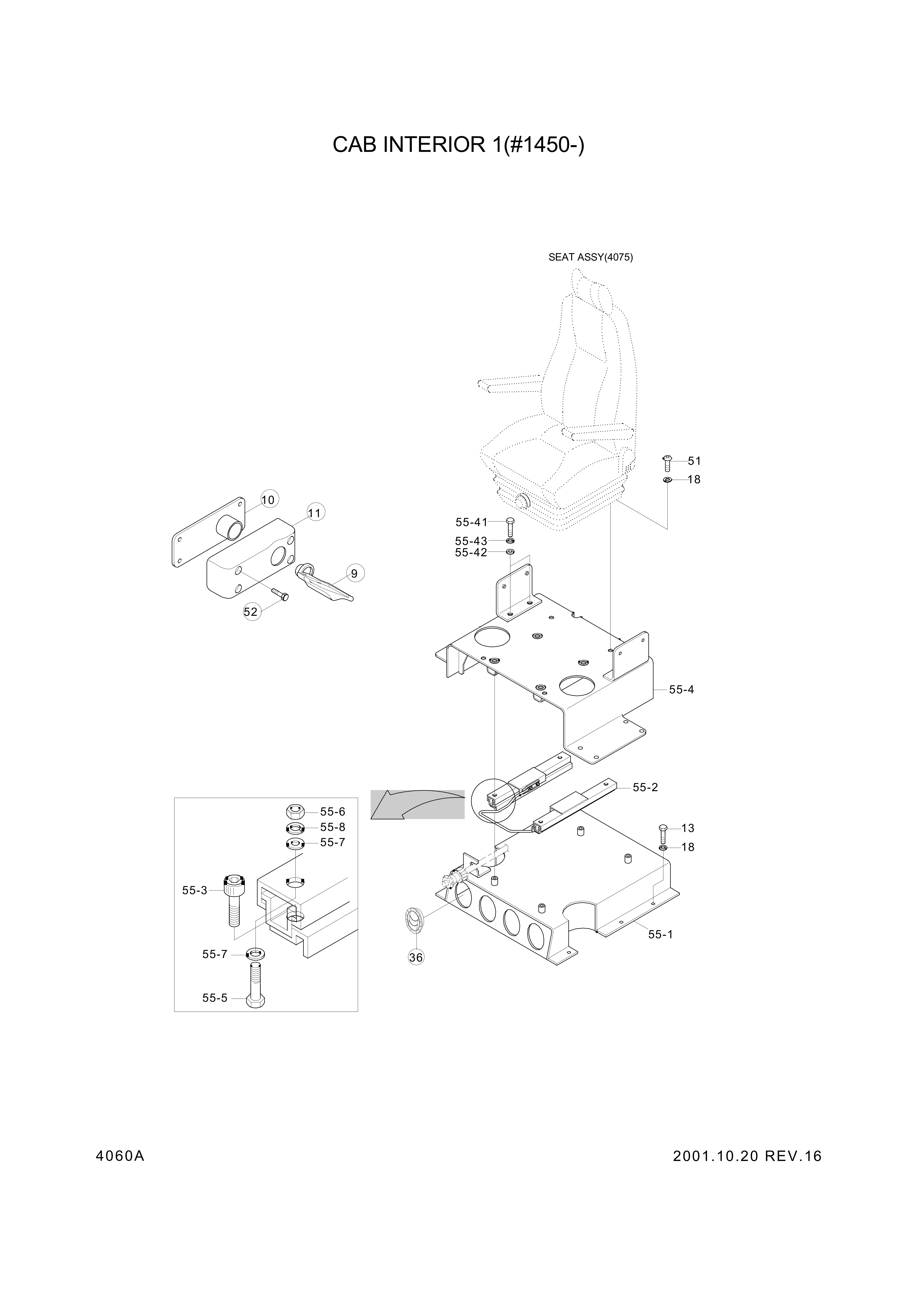 Technical drawing of Hyundai Construction Equipment S161-080252 BOLT-ROUND with dimensions and layout (figure 3)
