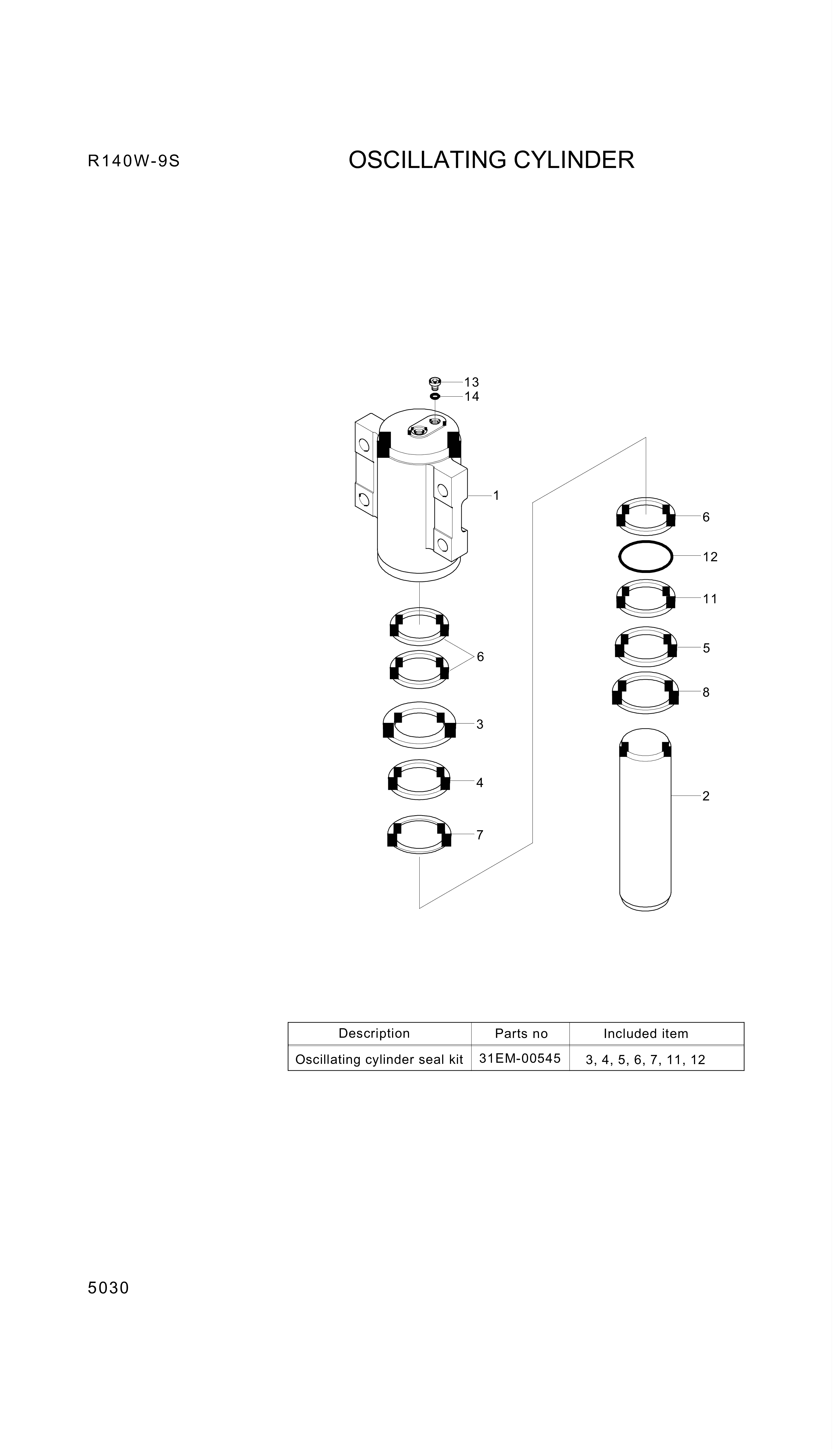 drawing for Hyundai Construction Equipment 000712 - RING-BACKUP (figure 3)