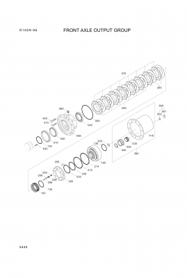 Technical drawing of Hyundai Construction Equipment ZGAQ-04966 RING-SUPPORT with dimensions and layout
