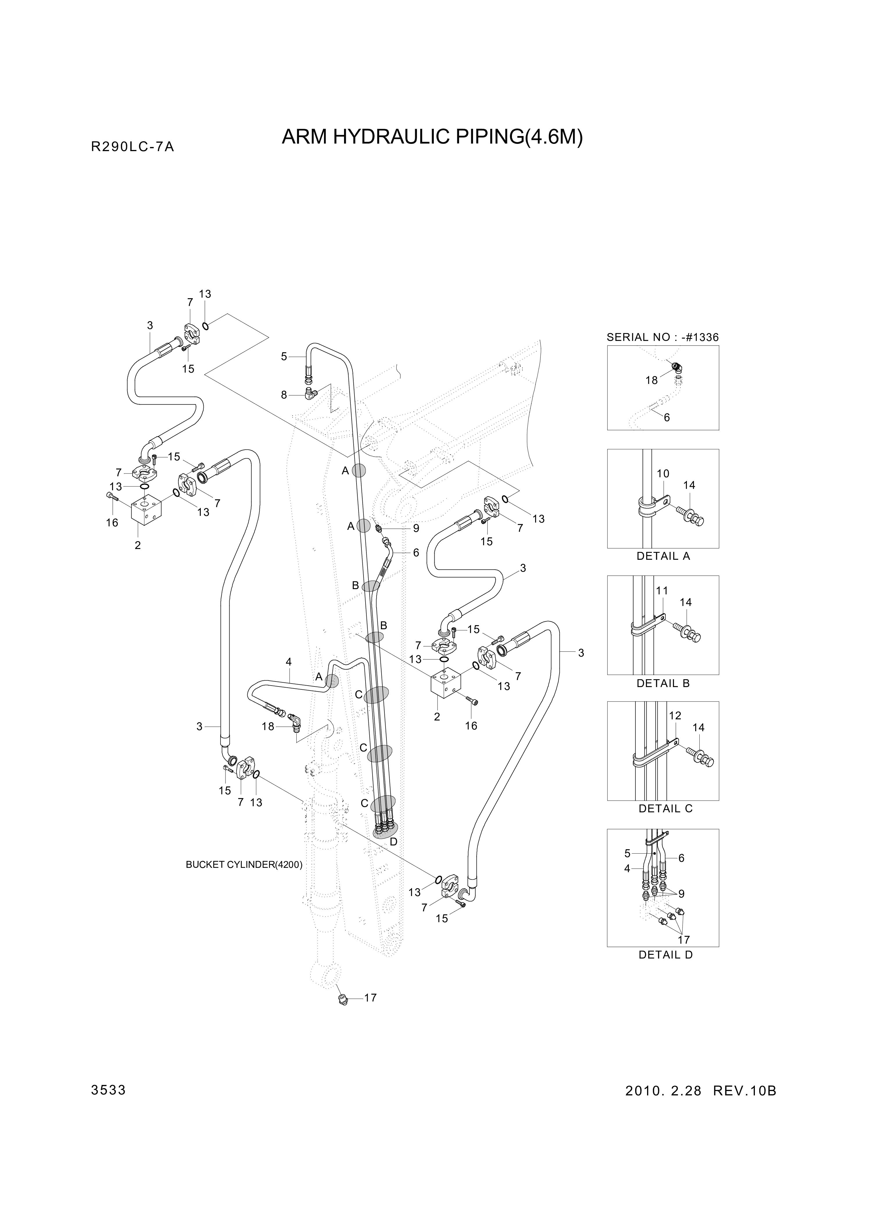 Technical drawing of Hyundai Construction Equipment 61L3-0162 ELBOW-45 with dimensions and layout (figure 3)