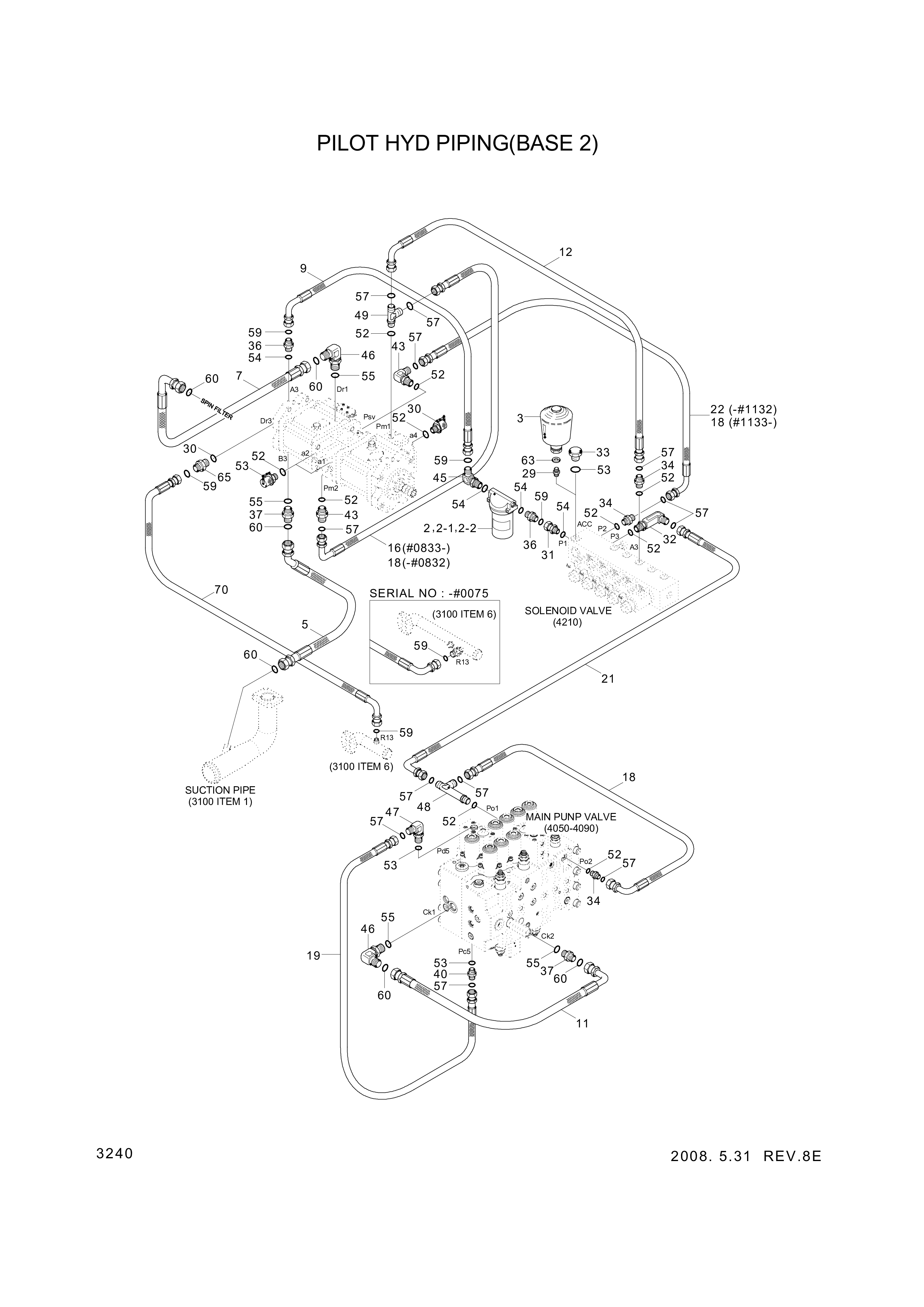 drawing for Hyundai Construction Equipment P930-082021 - HOSE ASSY-ORFS&THD (figure 1)