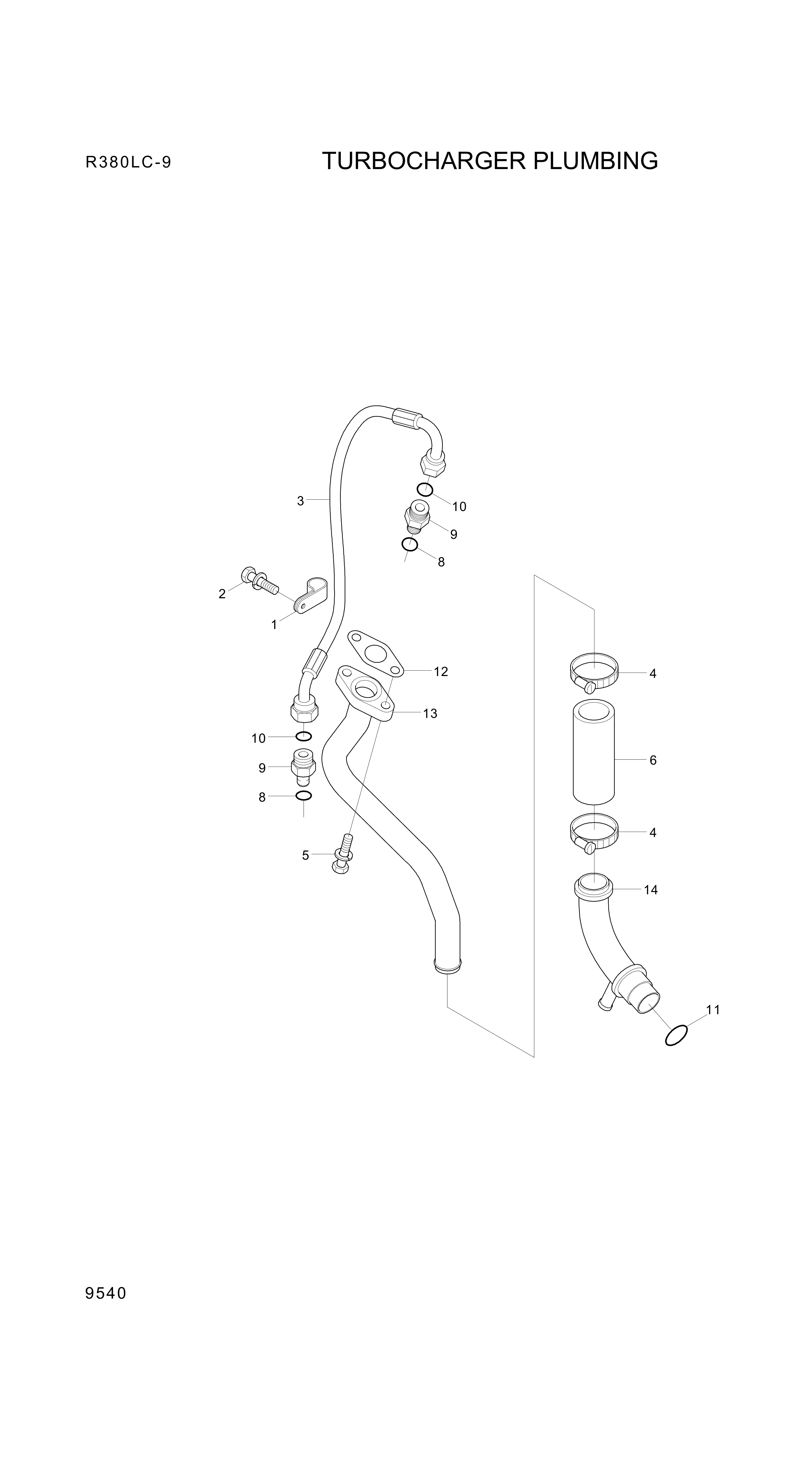 drawing for Hyundai Construction Equipment YUBP-05049 - HOSE-FLEXIBLE (figure 2)