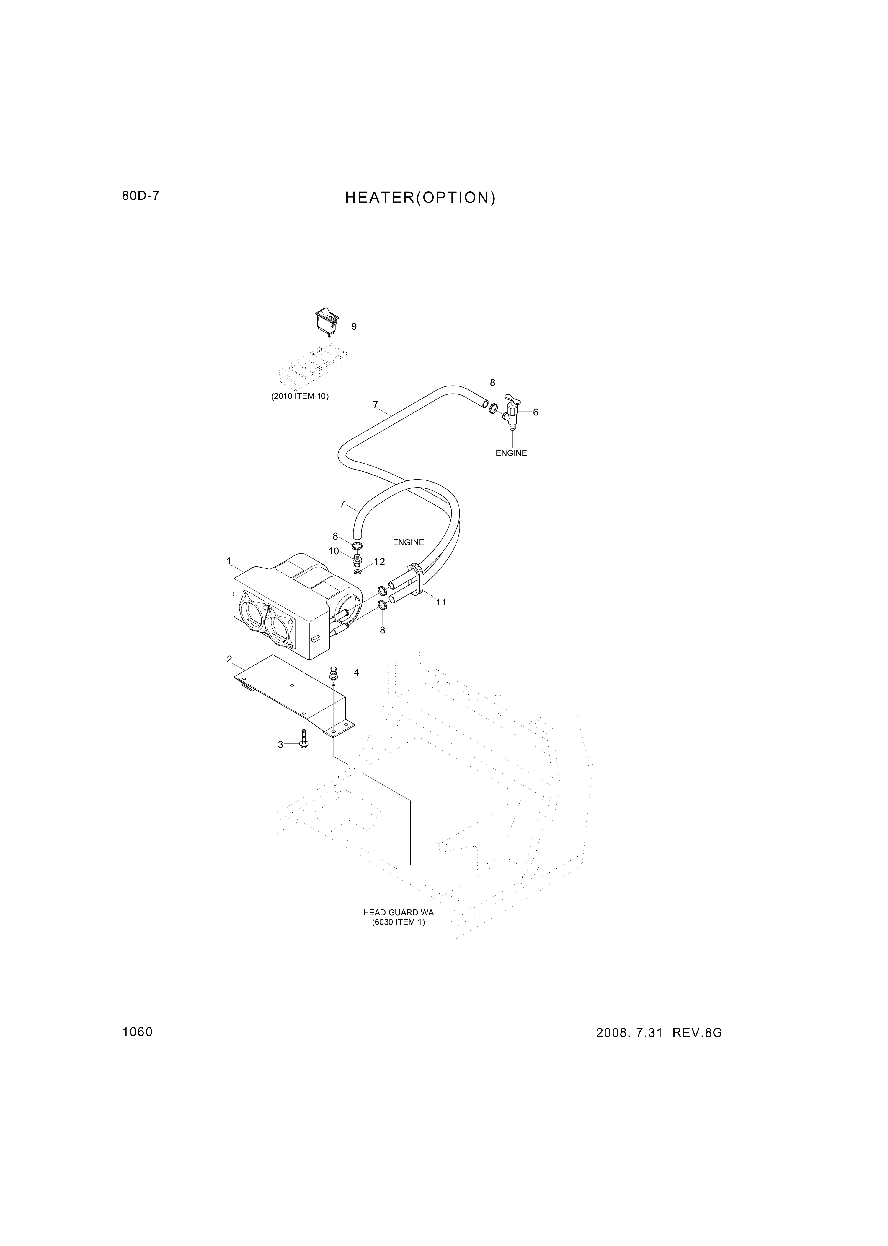 Technical drawing of Hyundai Construction Equipment S151-060206 BOLT-TAP with dimensions and layout