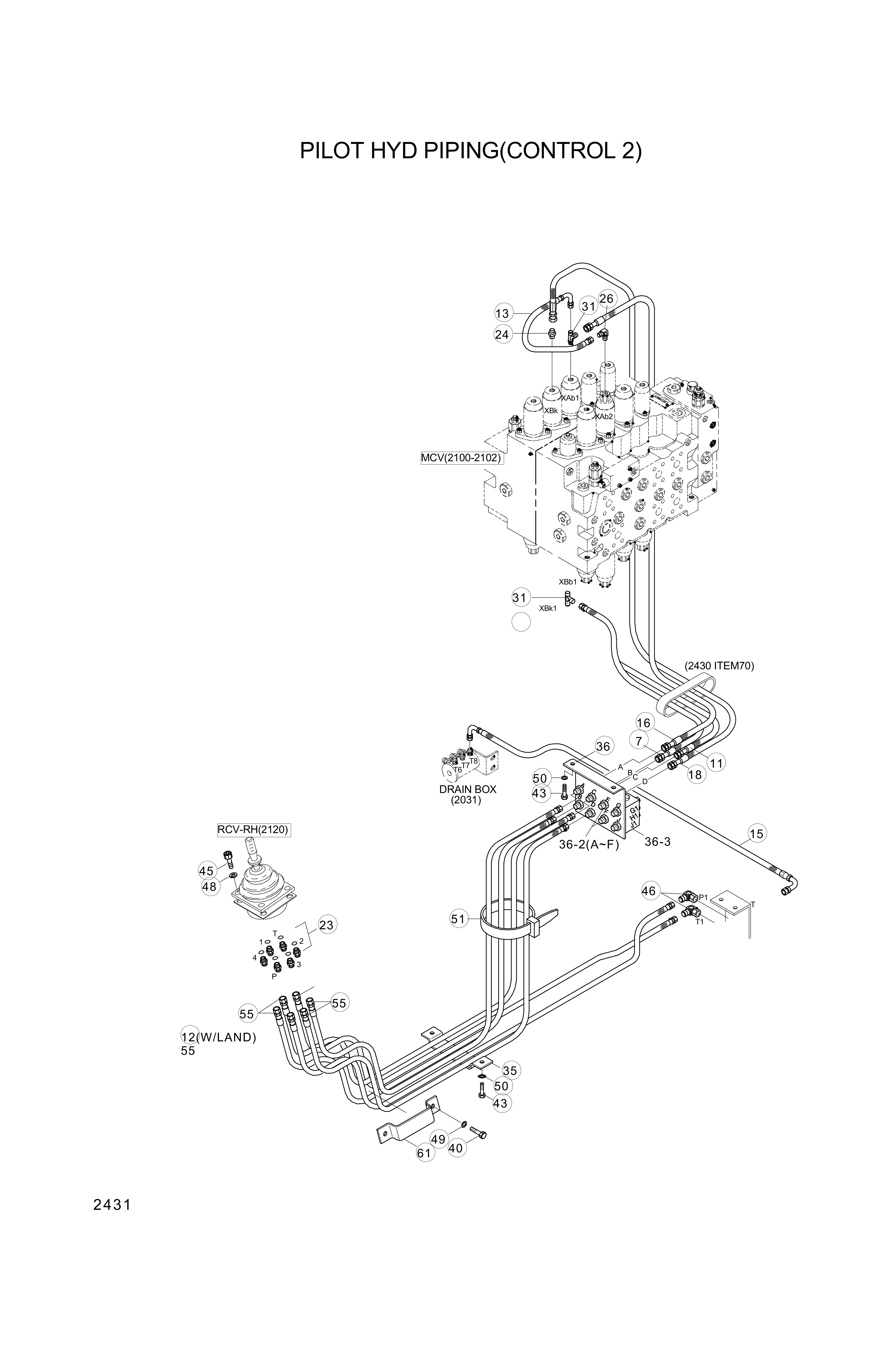 drawing for Hyundai Construction Equipment P863-042027 - HOSE ASSY-SYNF&THD (figure 1)