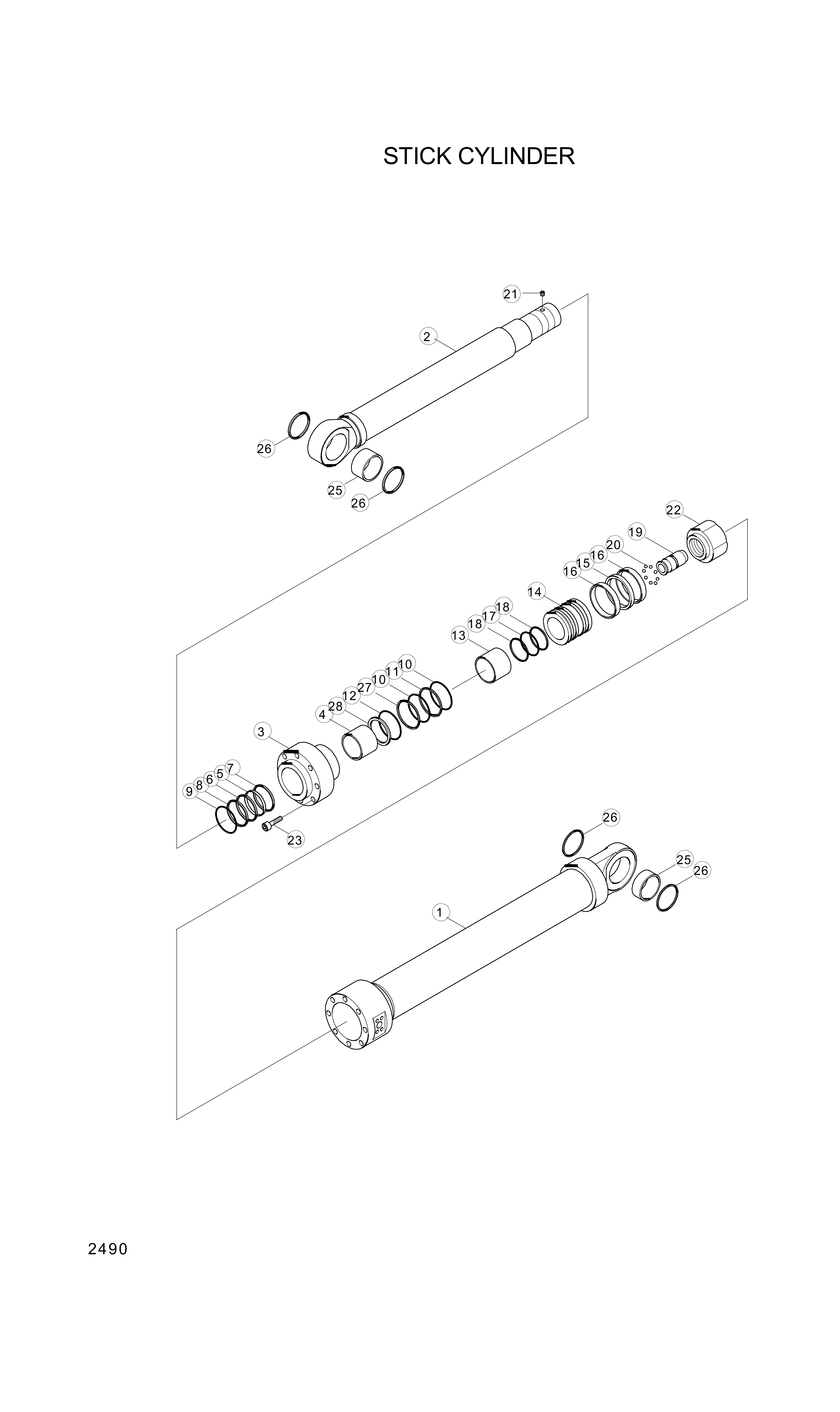 drawing for Hyundai Construction Equipment 000159 - PIN-BUSH (figure 1)