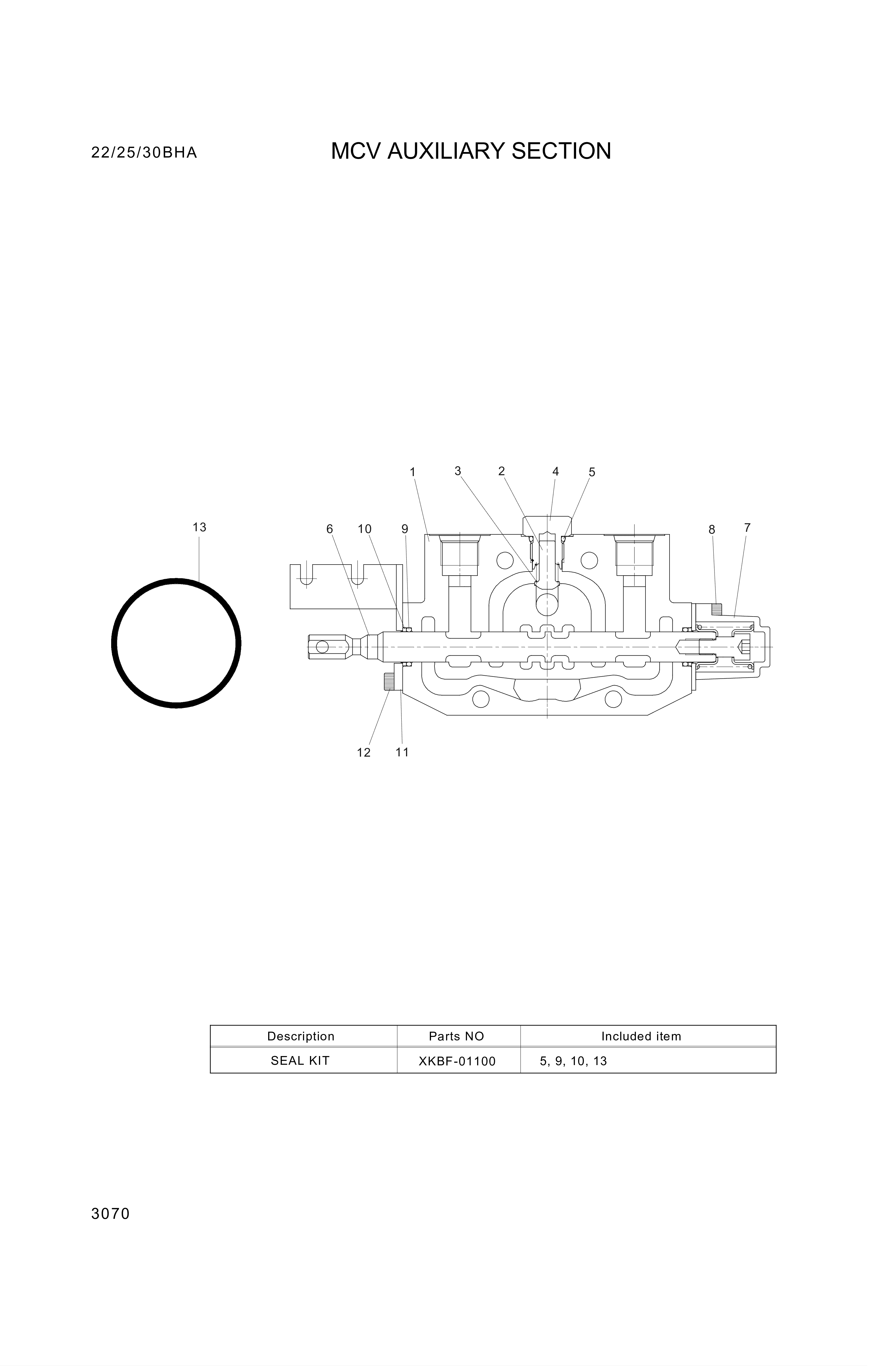 drawing for Hyundai Construction Equipment 95113-01500 - O-RING (figure 4)