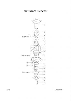 Technical drawing of Hyundai Construction Equipment S018-180402 BOLT-HEX with dimensions and layout (figure 2)