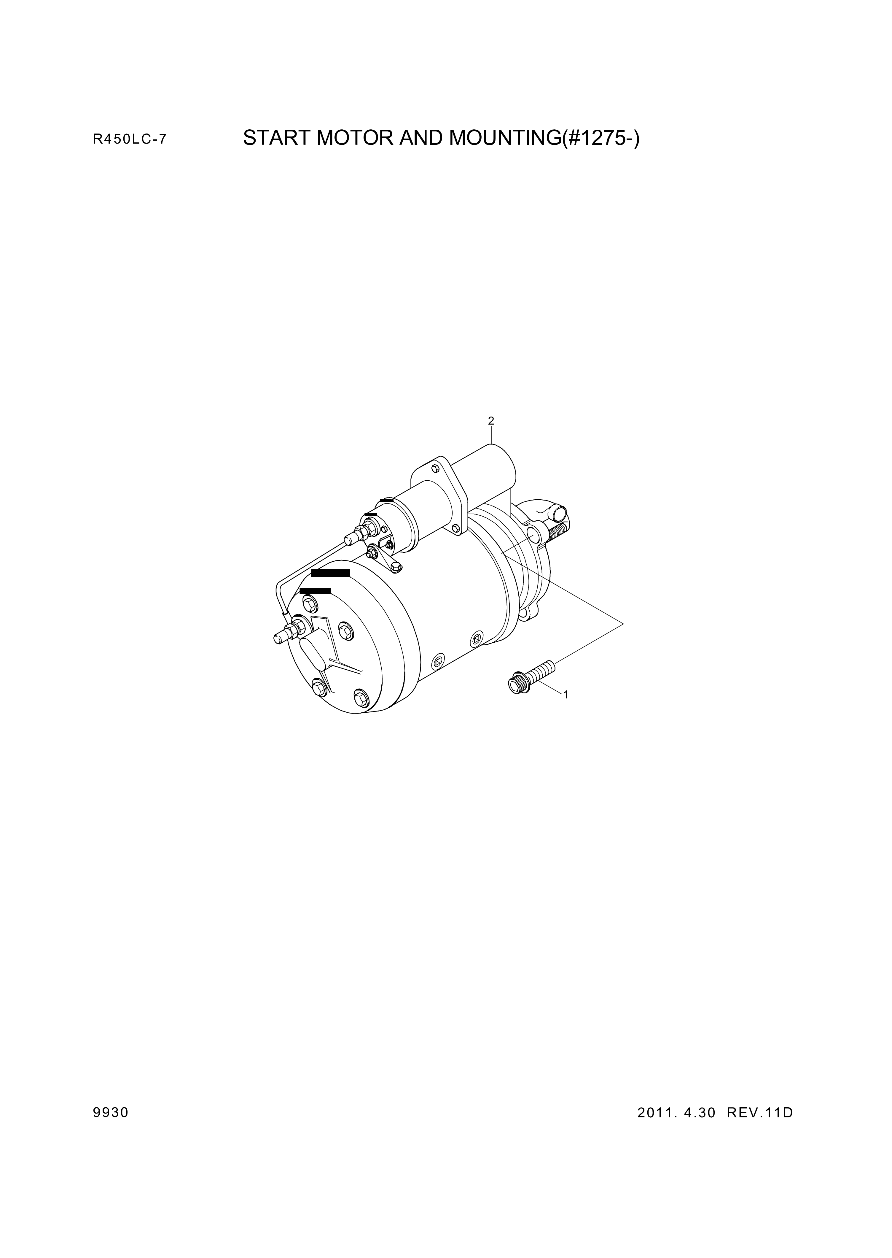 drawing for Hyundai Construction Equipment YUBP-04878 - MOTOR ASSY-START (figure 1)