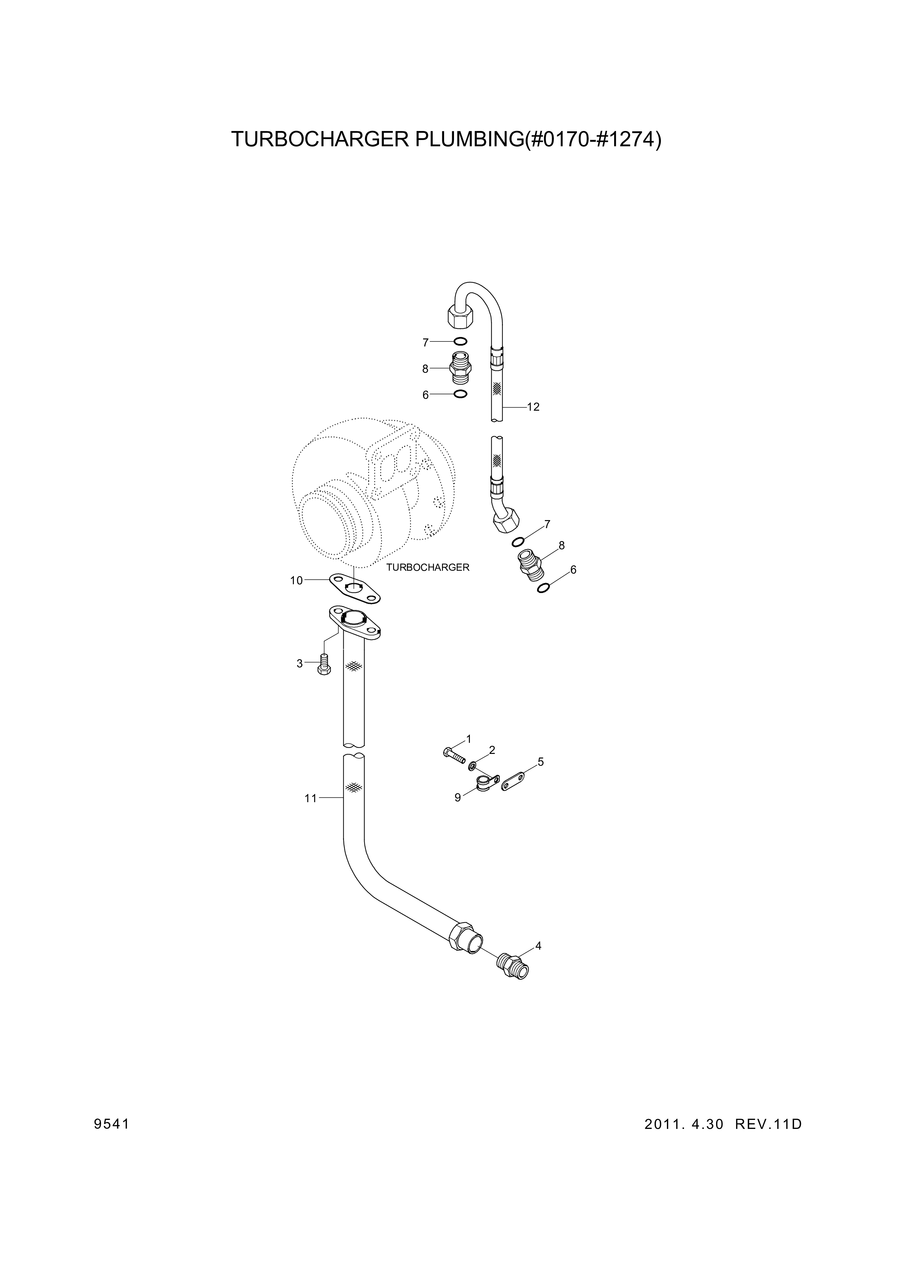 drawing for Hyundai Construction Equipment YUBP-06898 - CONNECTOR-DRAIN (figure 1)