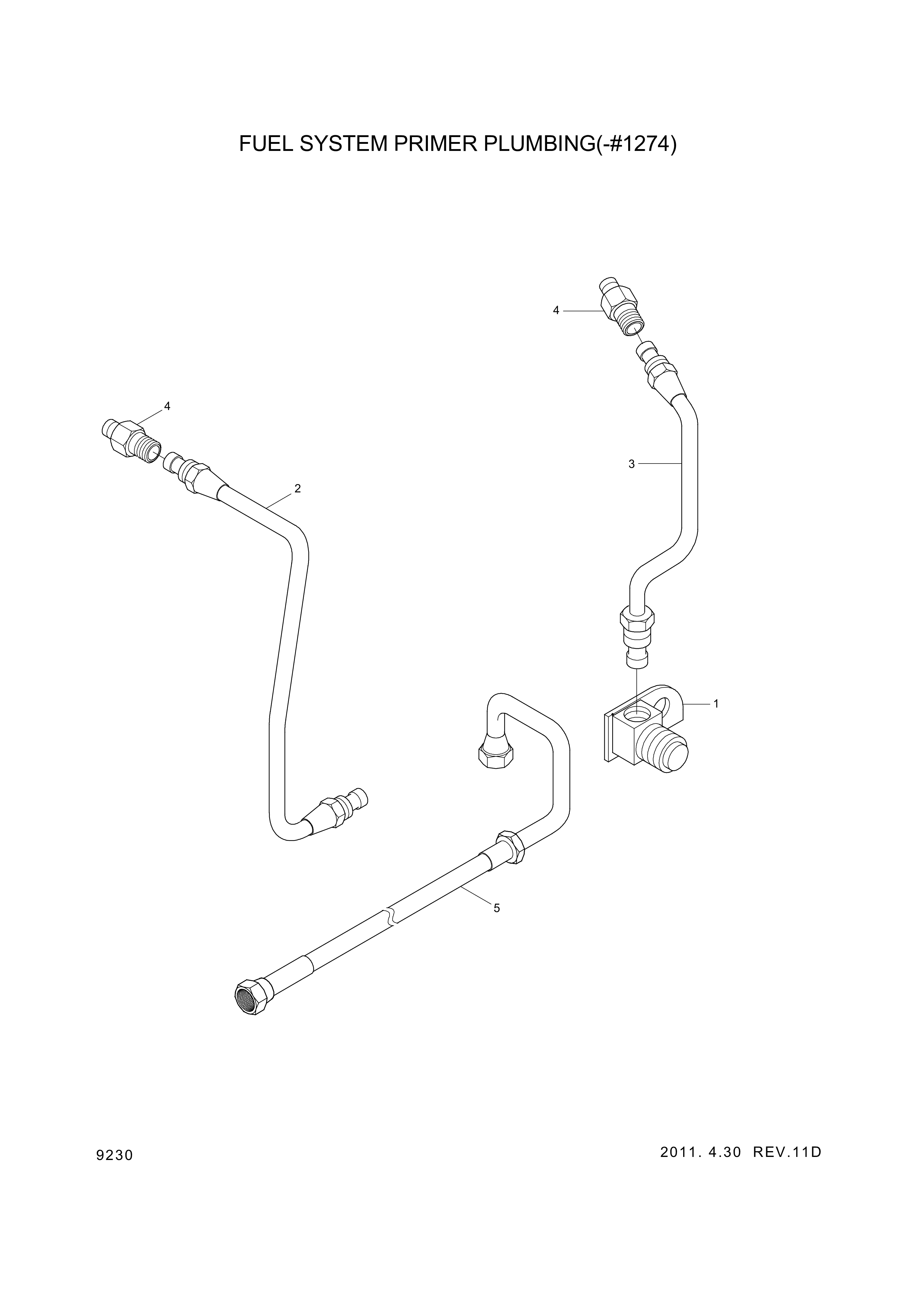 drawing for Hyundai Construction Equipment YUBP-05366 - ELBOW-TUBE (figure 1)