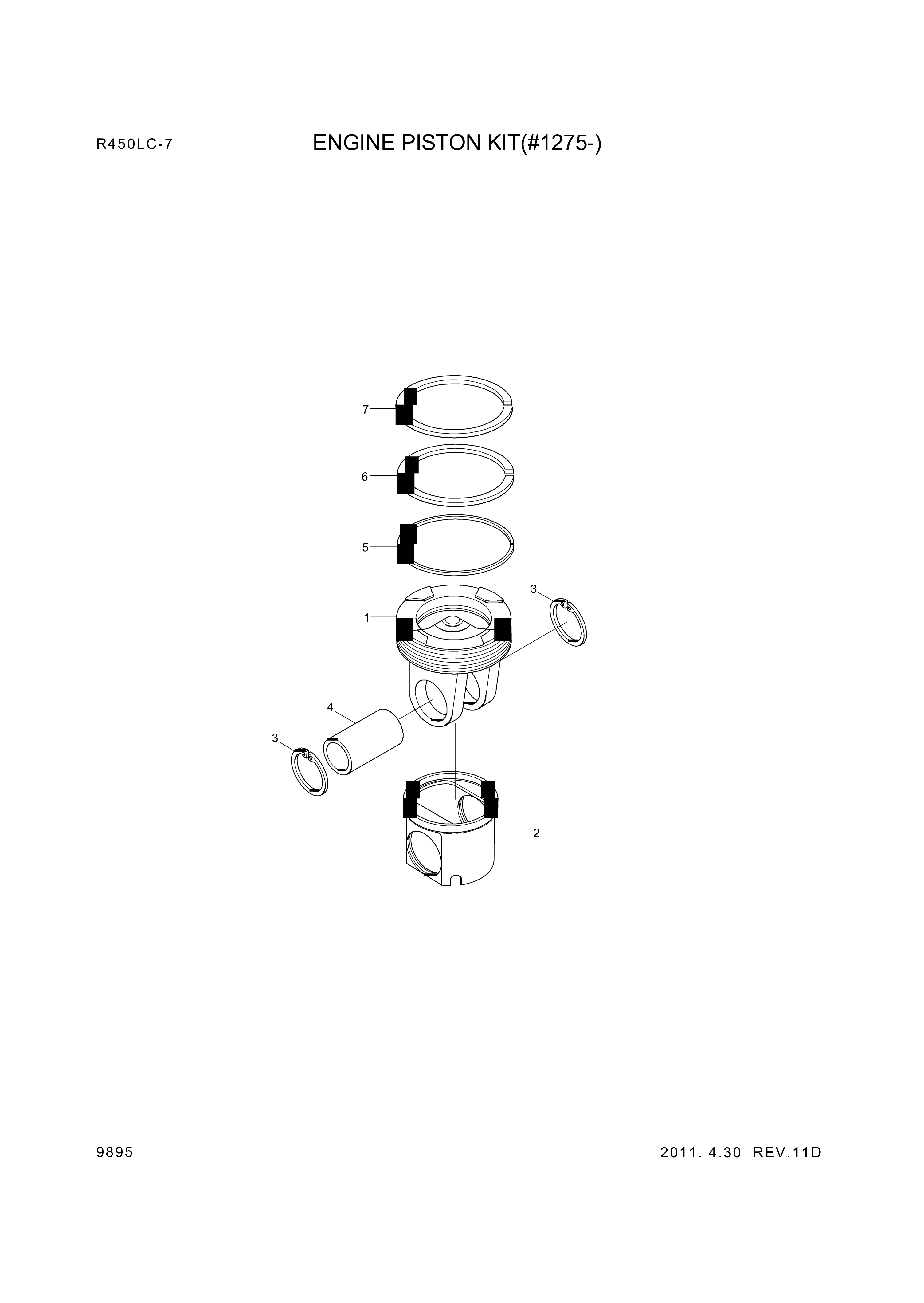 drawing for Hyundai Construction Equipment YUBP-04857 - RING-PISTON (figure 2)