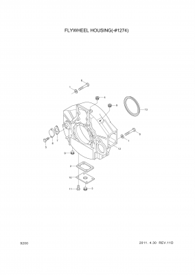 drawing for Hyundai Construction Equipment YUBP-06516 - HOUSING-FLYWHEEL (figure 1)