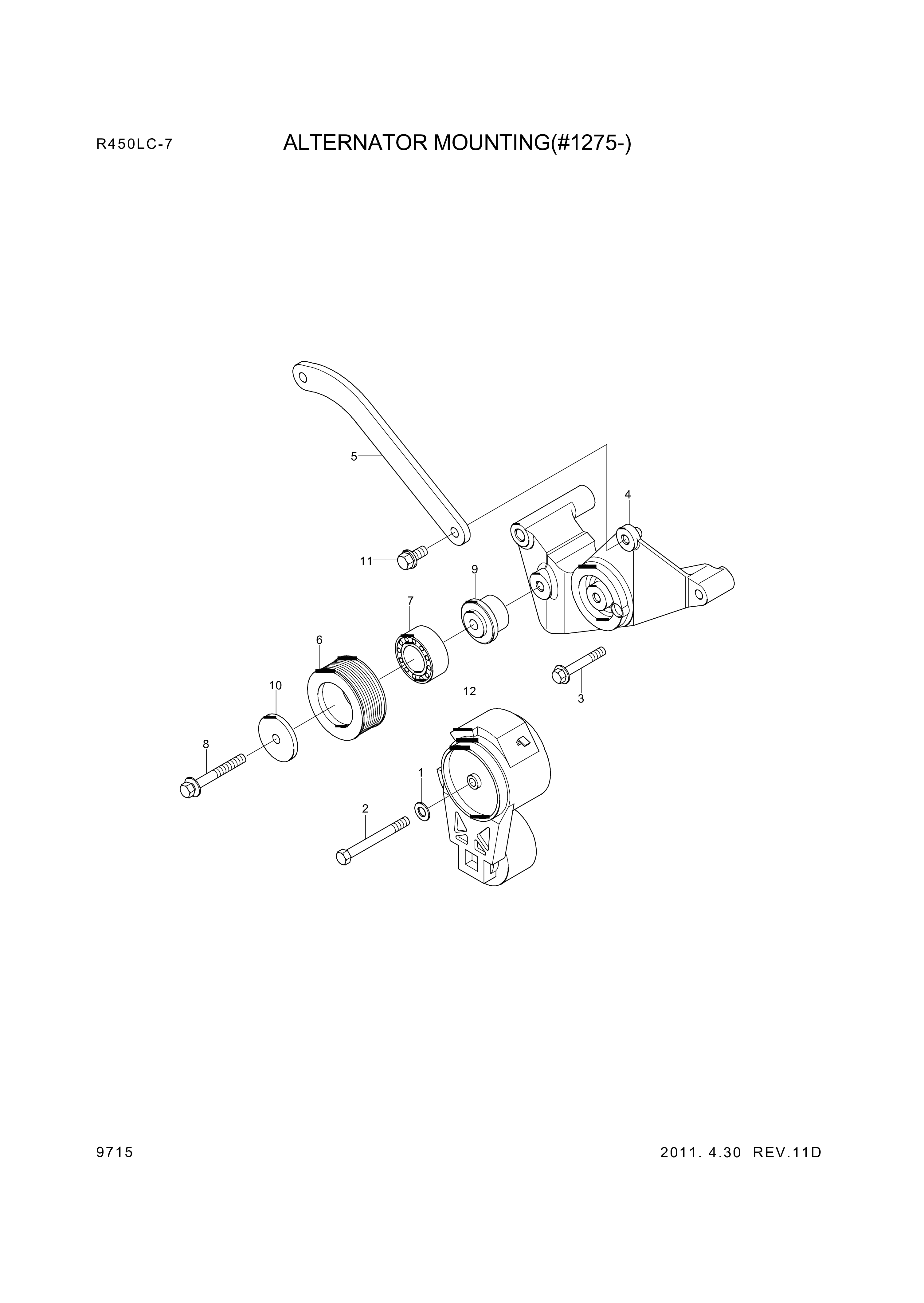 Technical drawing of Hyundai Construction Equipment YUBP-04901 SUPPORT with dimensions and layout