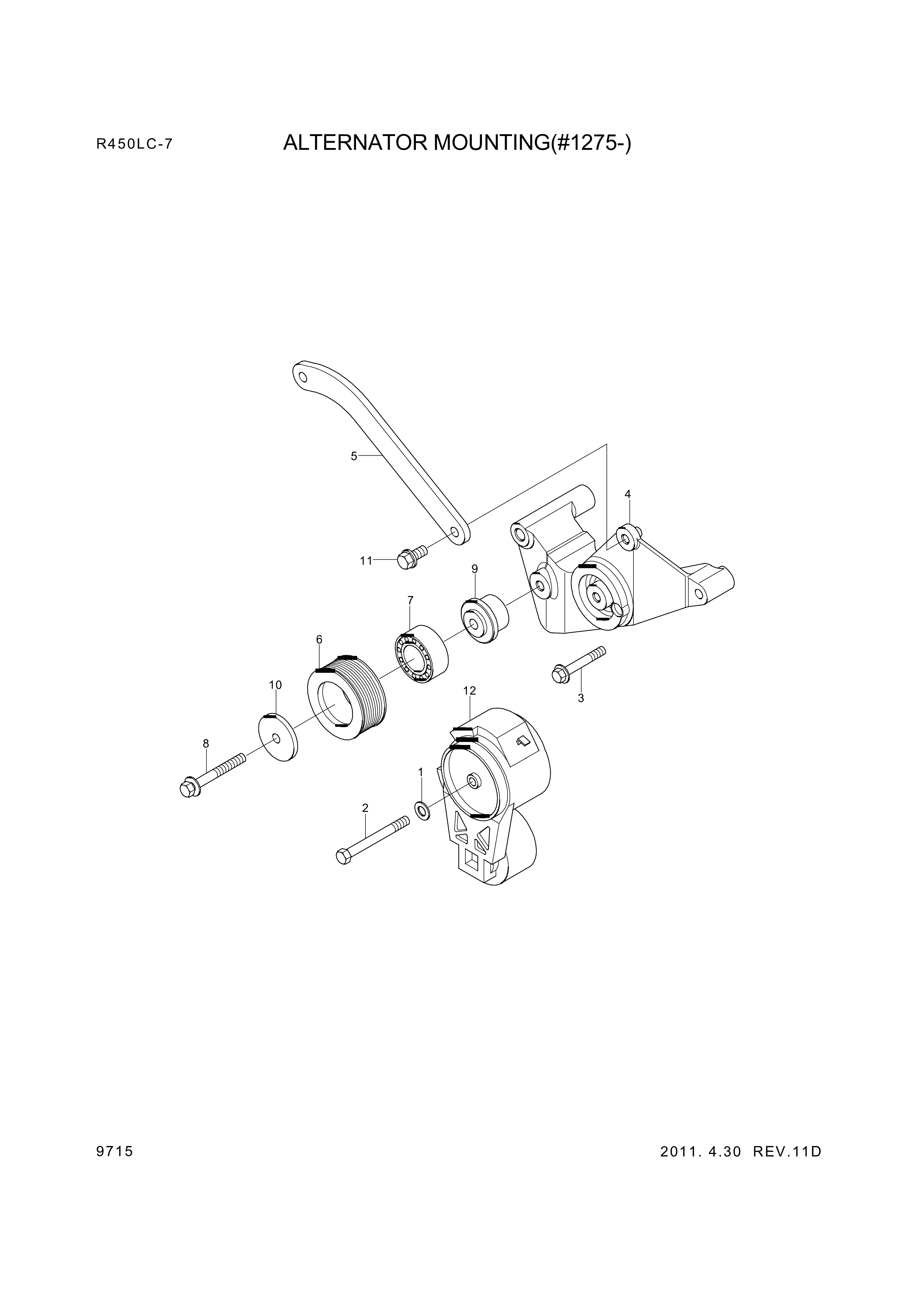 drawing for Hyundai Construction Equipment YUBP-05360 - SHAFT-IDLE (figure 1)