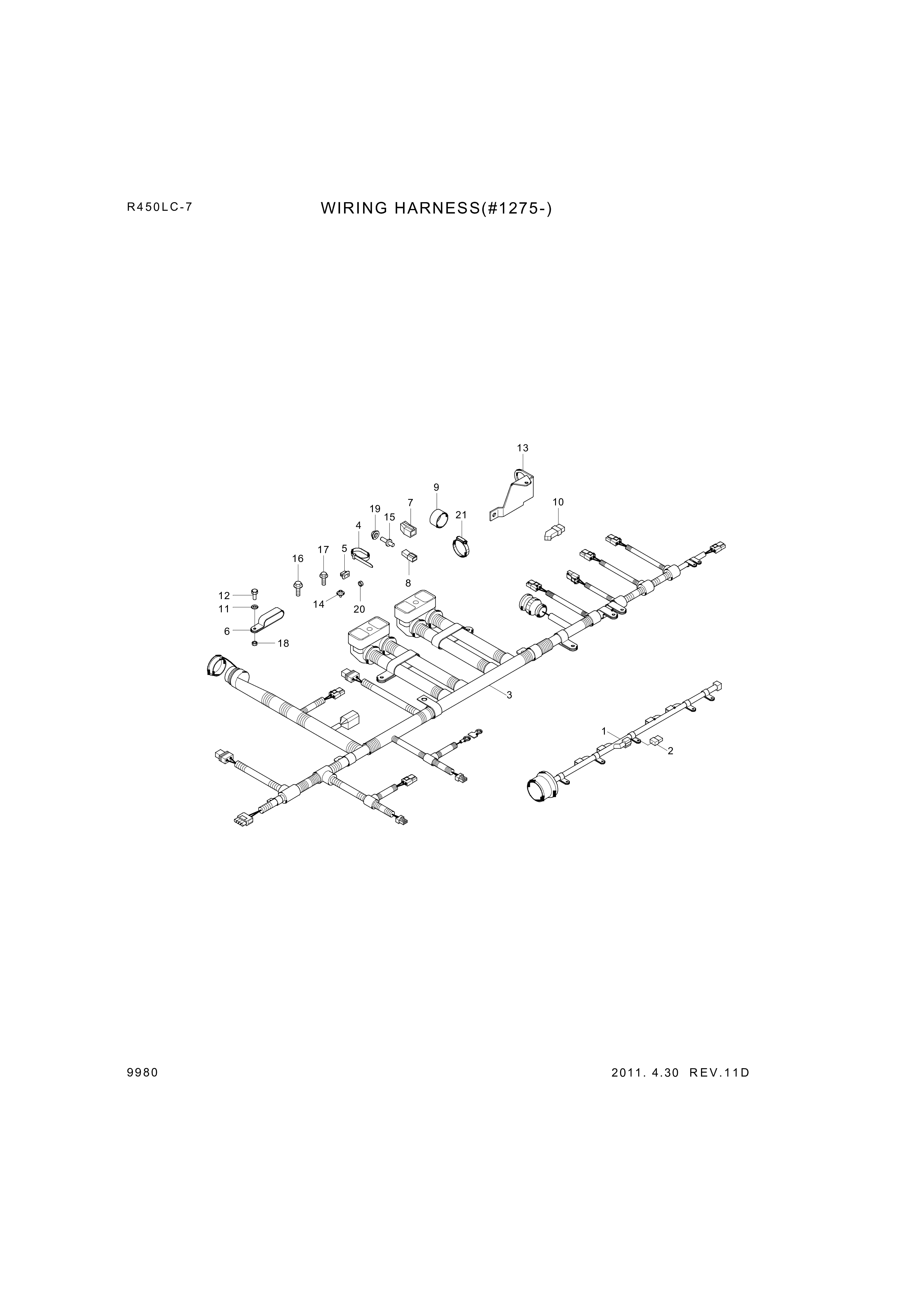 drawing for Hyundai Construction Equipment YUBP-04799 - BRACE-WIRING (figure 3)