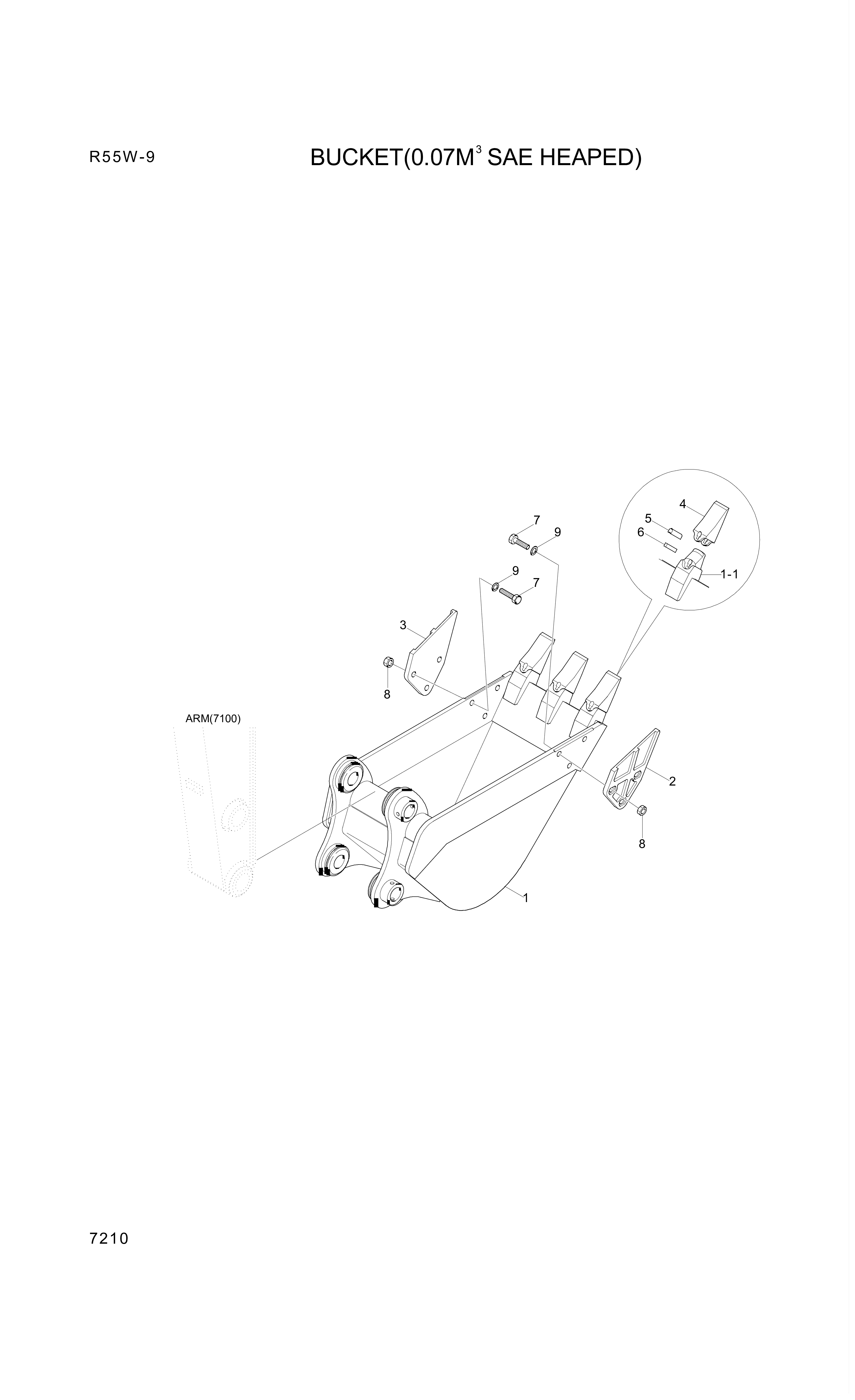 Technical drawing of Hyundai Construction Equipment 61M5-31130 ADAPTER-TOOTH with dimensions and layout (figure 4)