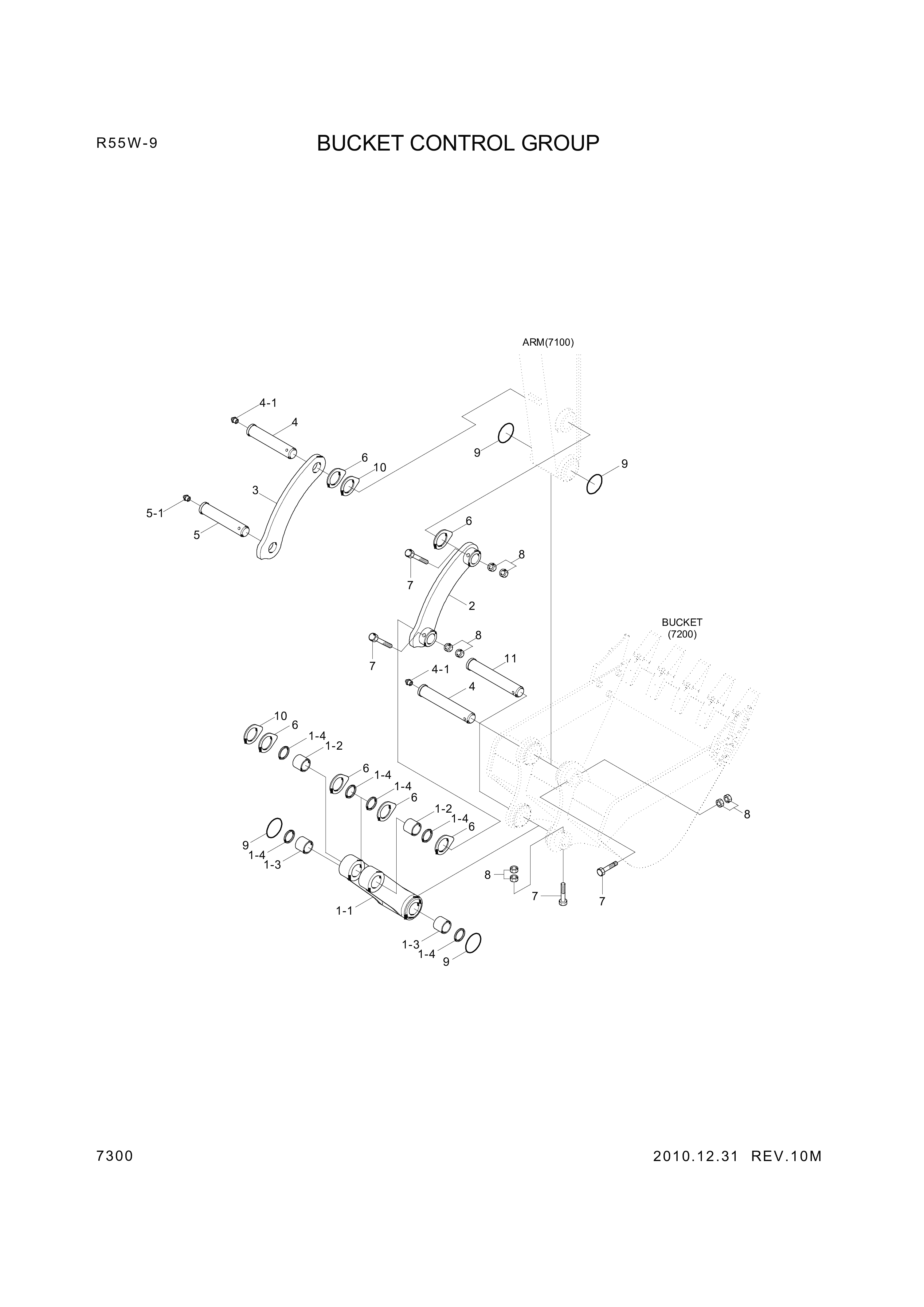 drawing for Hyundai Construction Equipment 61M9-15710 - BUSHING-PIN (figure 1)