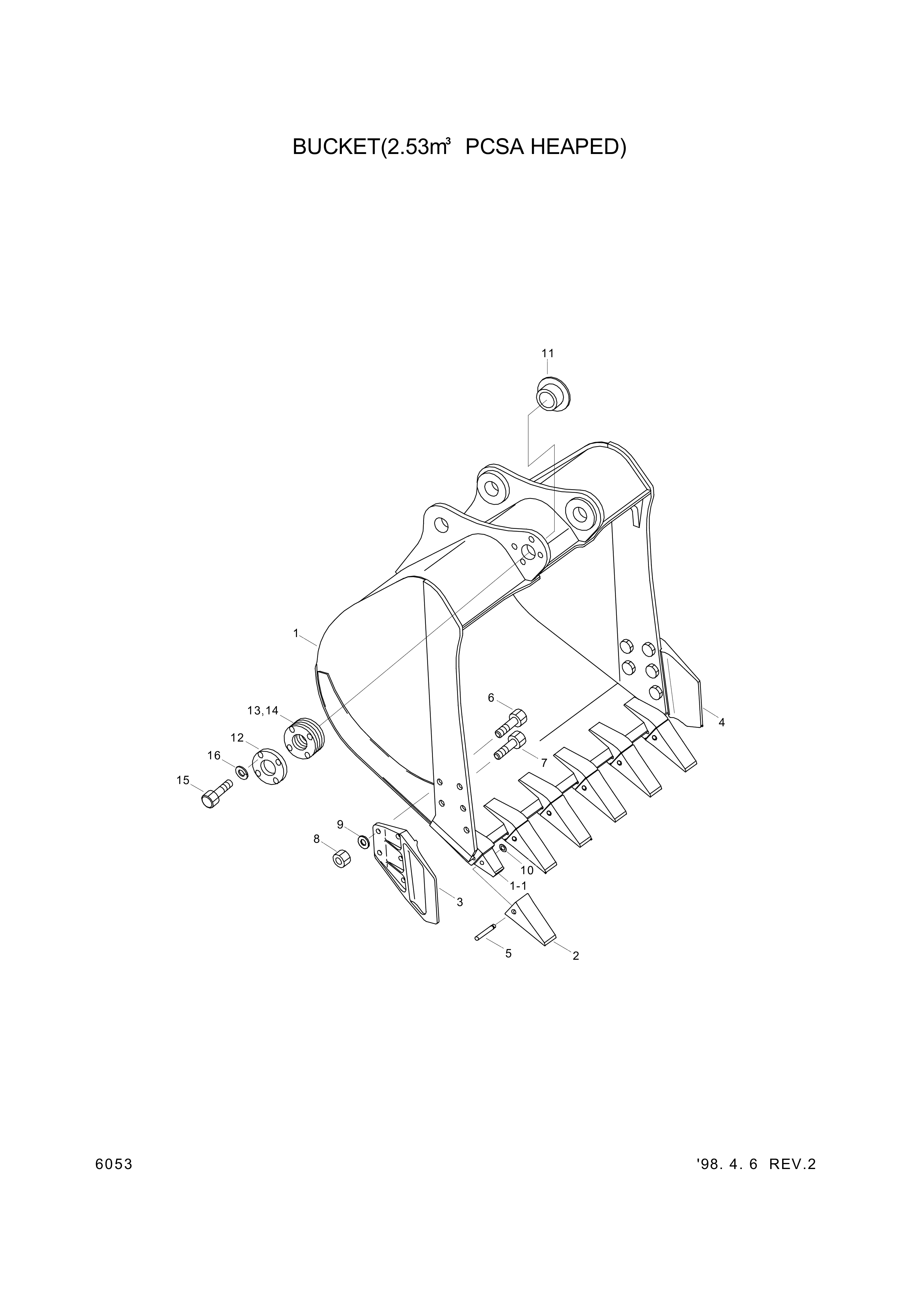 drawing for Hyundai Construction Equipment 61E7-0105 - PIN-TOOTH (figure 2)