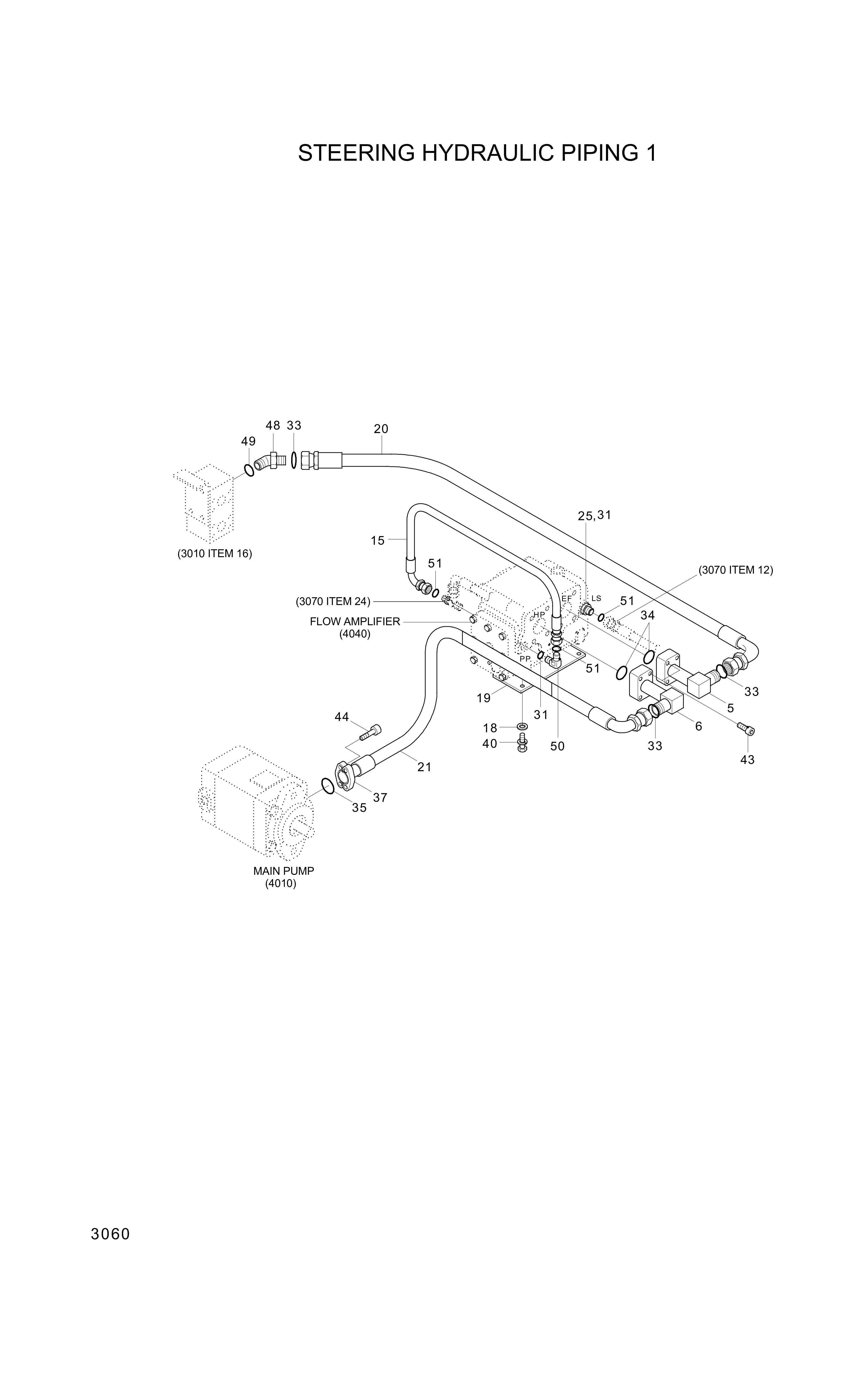 drawing for Hyundai Construction Equipment P930-044010 - HOSE ASSY-ORFS&THD (figure 1)