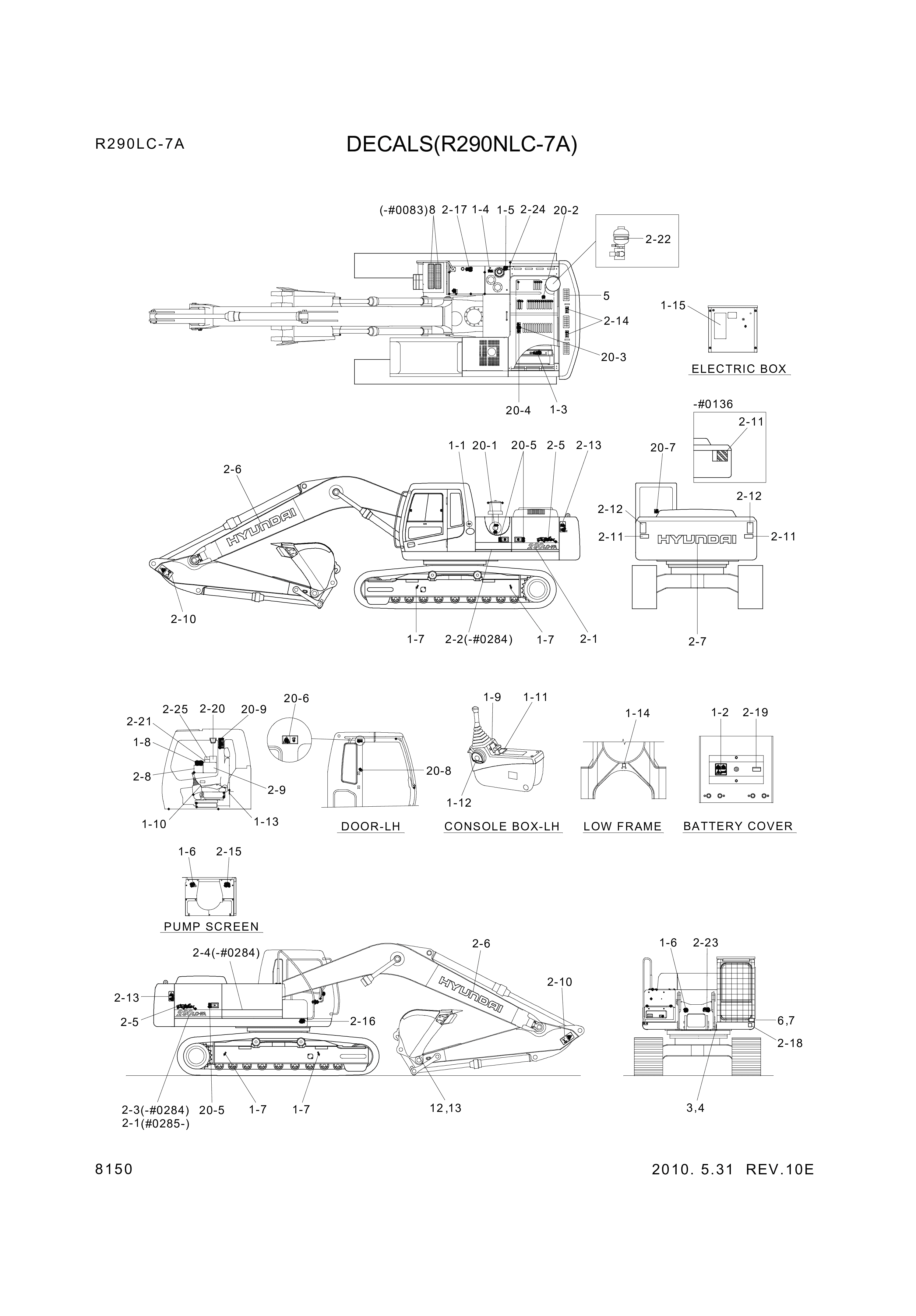 drawing for Hyundai Construction Equipment 93N8-03100 - DECAL KIT-LIFT CHART (figure 1)