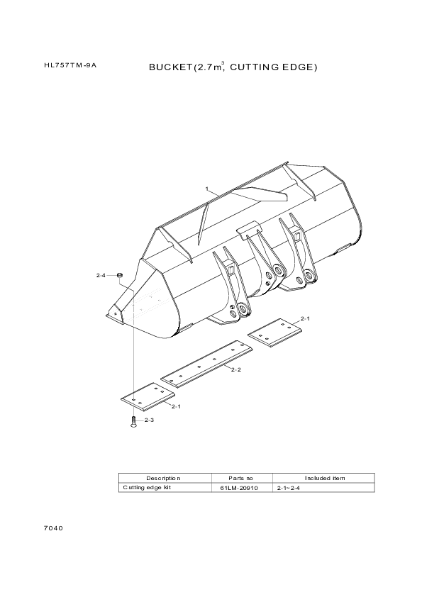 drawing for Hyundai Construction Equipment 61LM-20221 - CUTTINGEDGE-SD (figure 1)