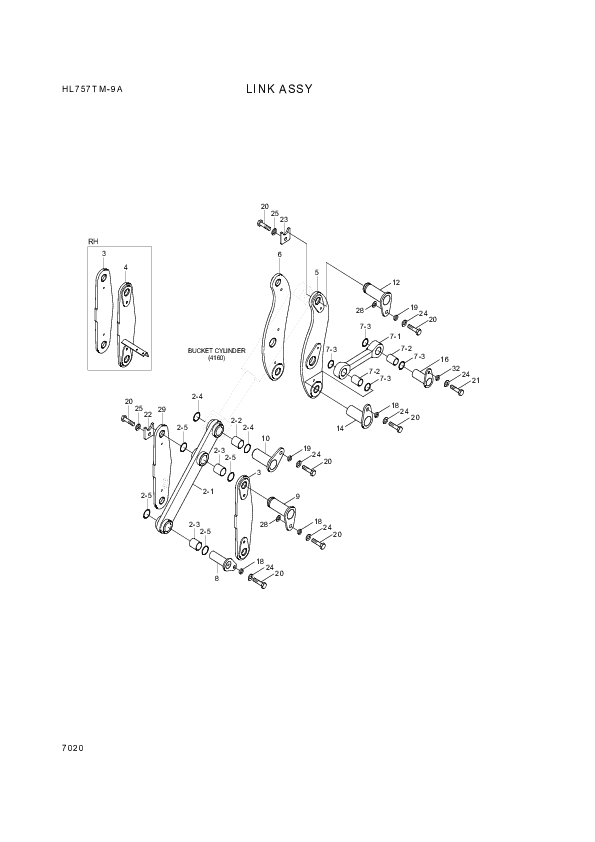 drawing for Hyundai Construction Equipment 61LM-31160 - LINK-CONTROL RH (figure 1)