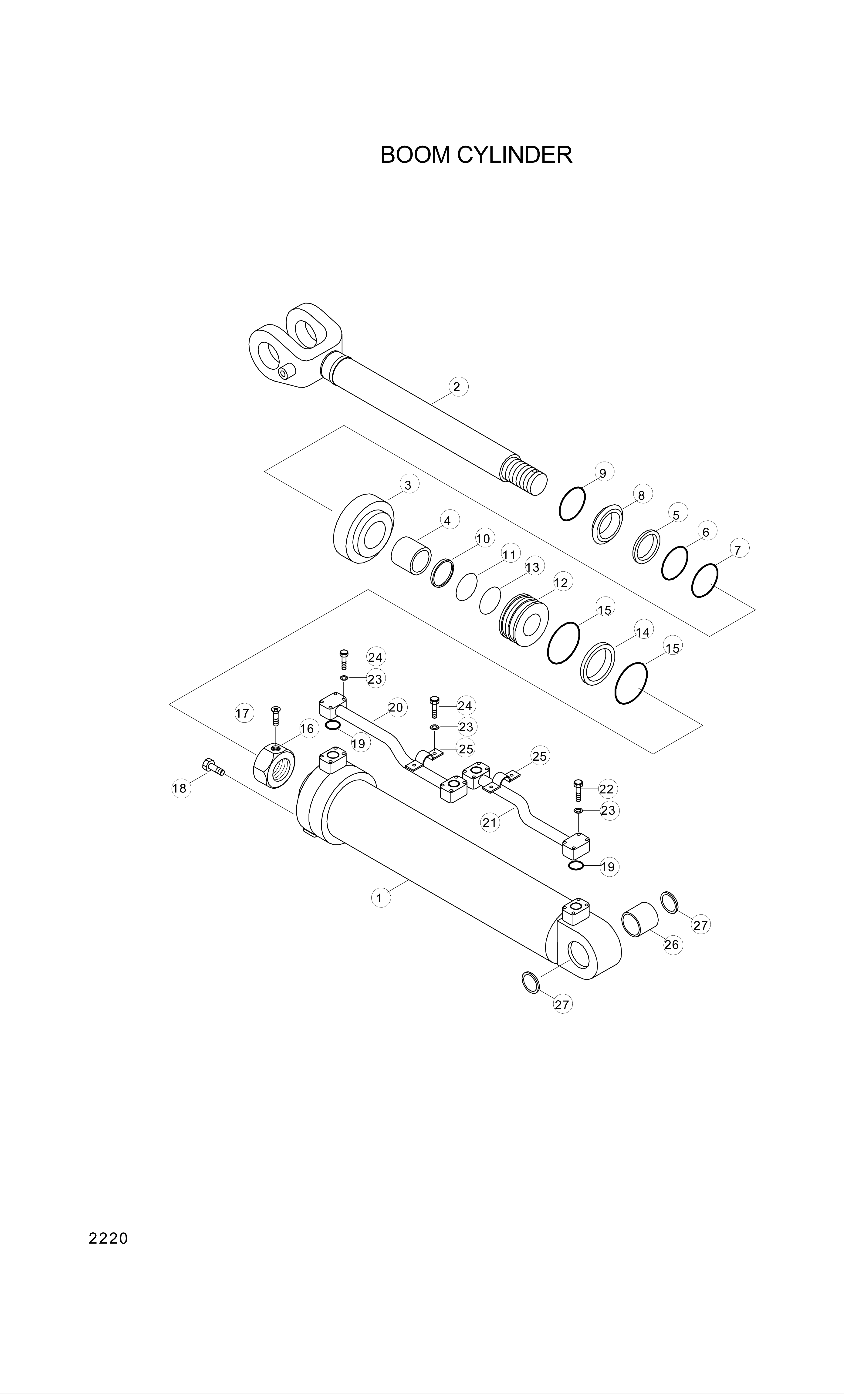 drawing for Hyundai Construction Equipment 000174 - BUSHING-PIN (figure 2)
