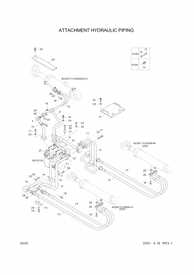 drawing for Hyundai Construction Equipment 34L4-01490 - PIPE ASSY-HYD (figure 1)