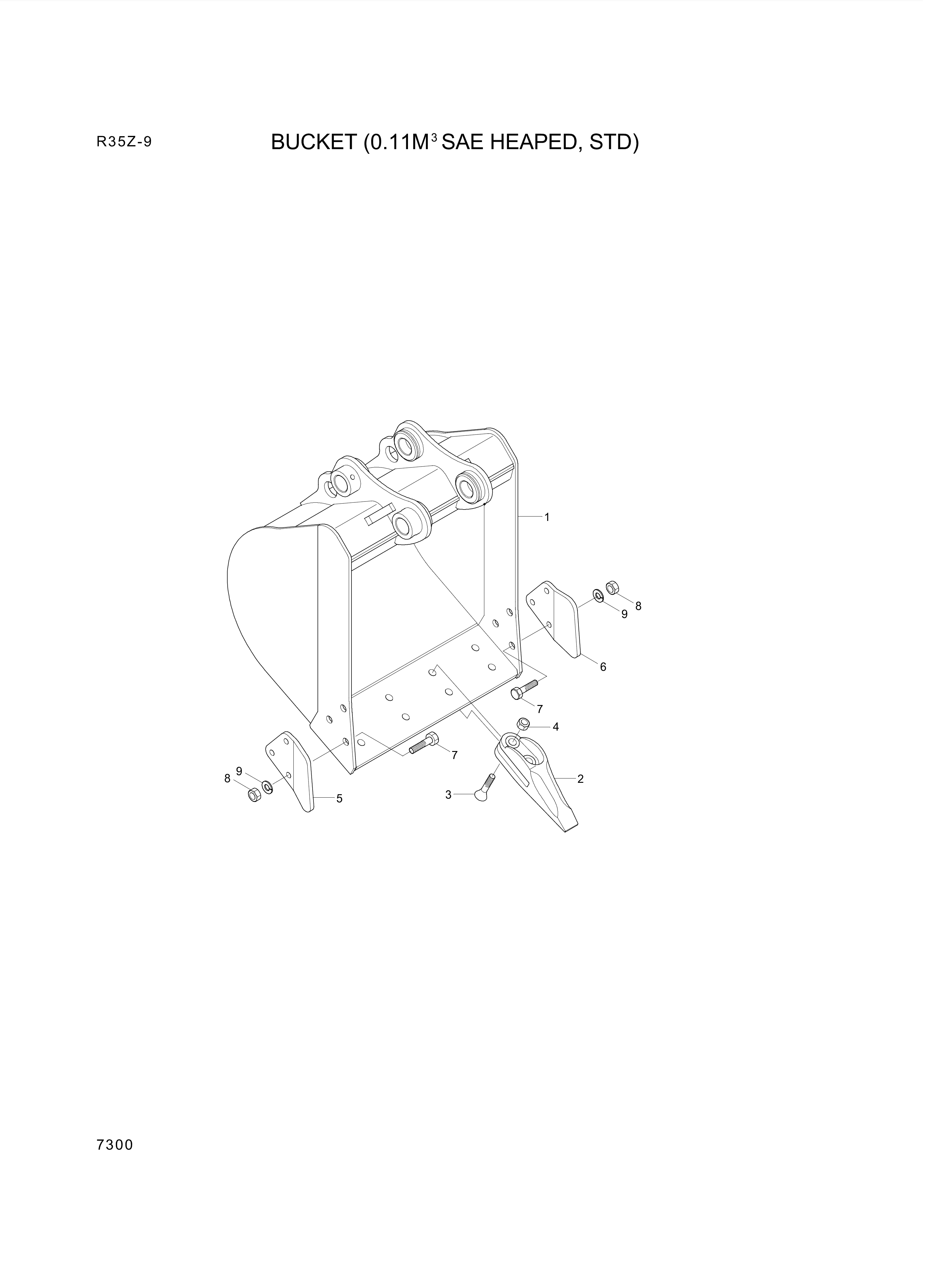 drawing for Hyundai Construction Equipment 221116000 - NUT-HEX (figure 1)