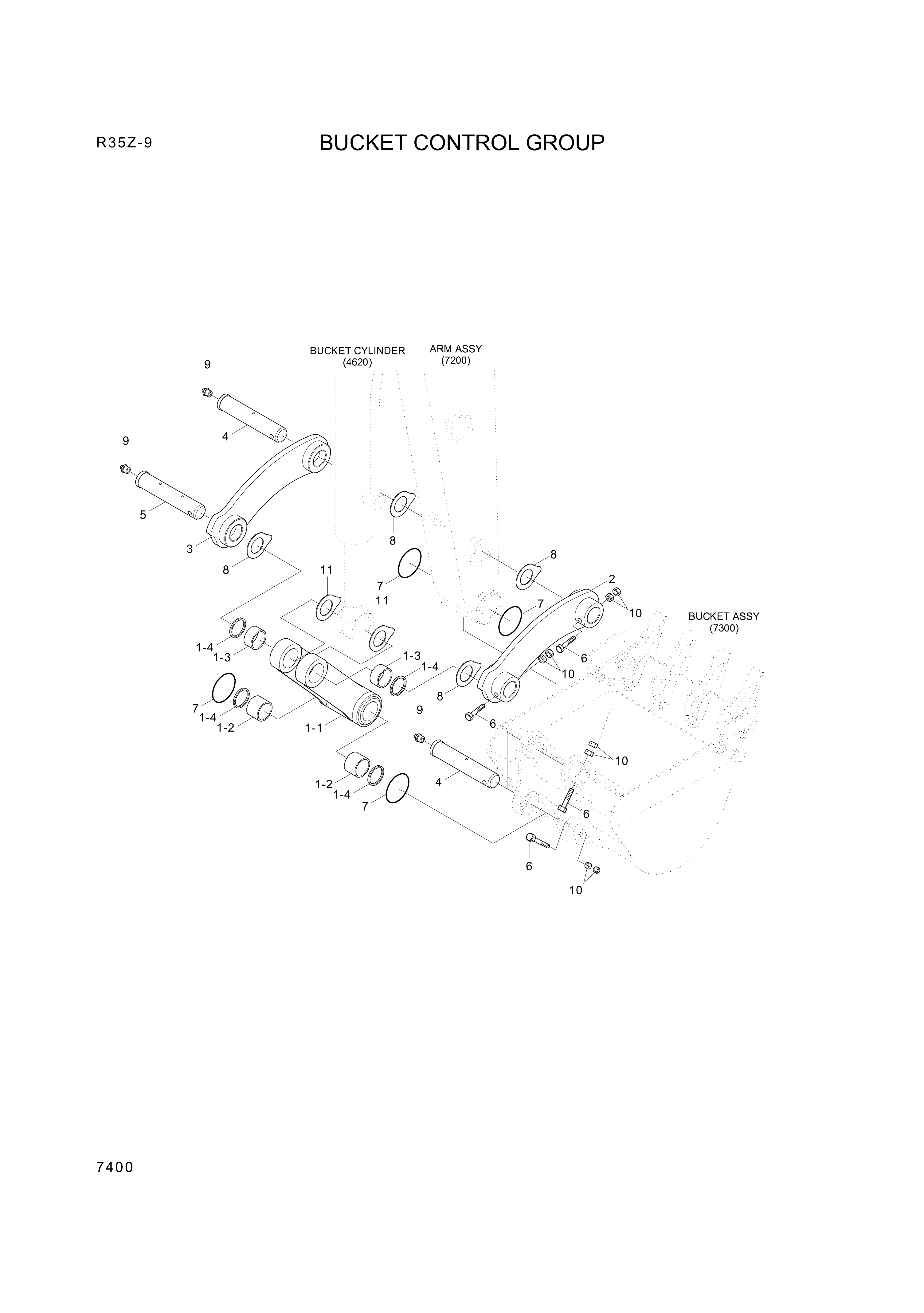 drawing for Hyundai Construction Equipment 61MH-02501 - PIN-JOINT (figure 1)