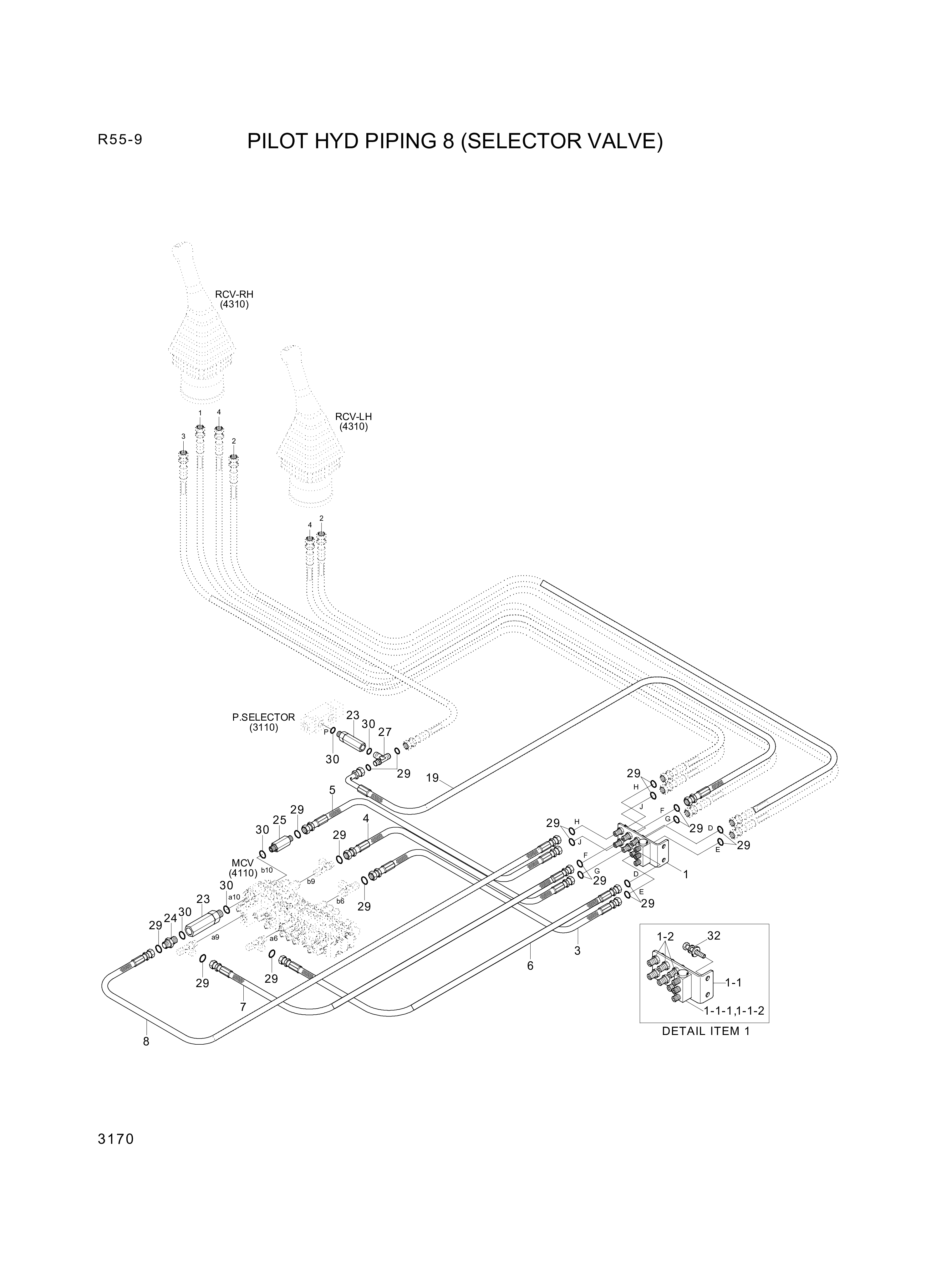 drawing for Hyundai Construction Equipment P930-042028 - HOSE ASSY-ORFS&THD (figure 2)