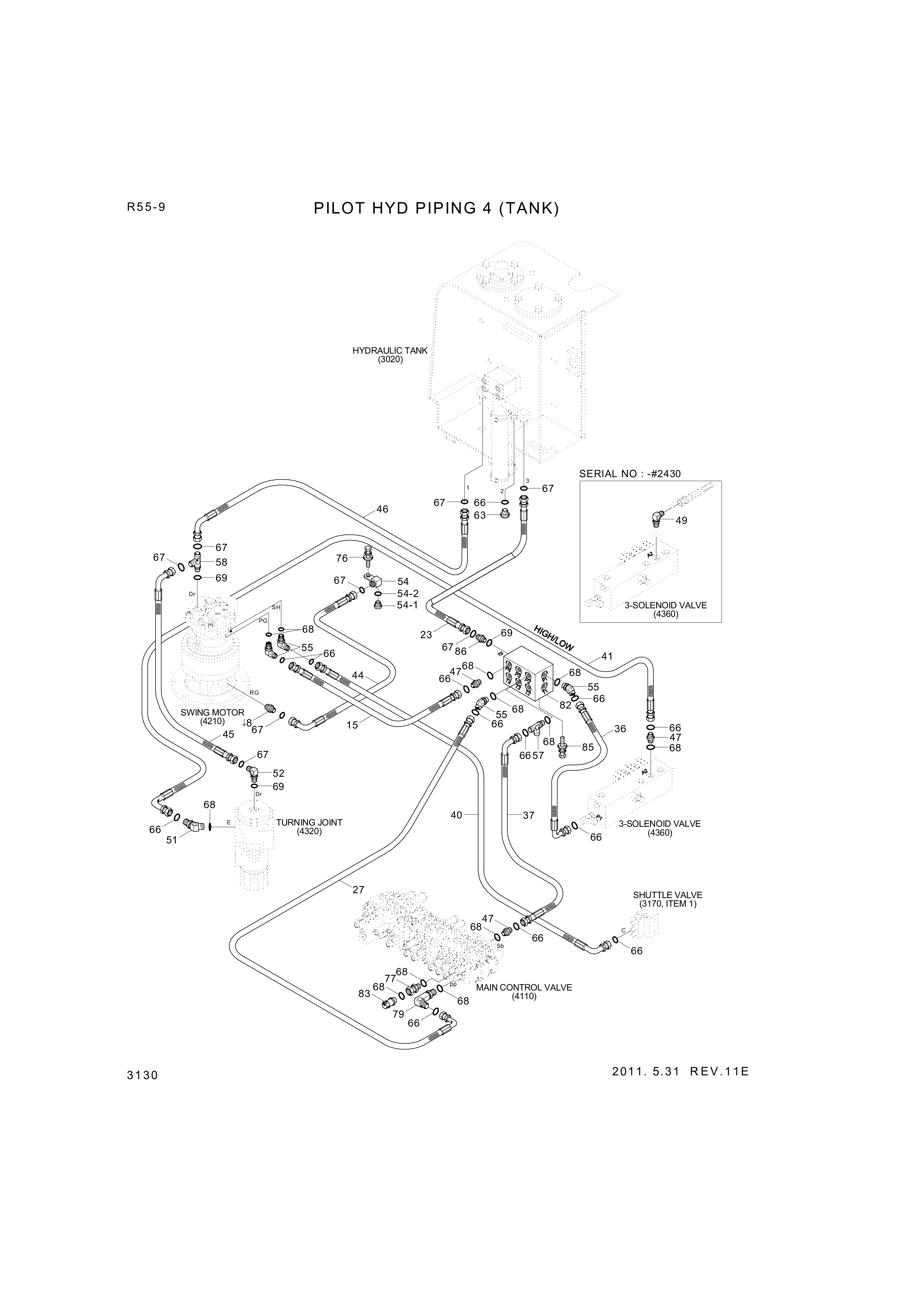 drawing for Hyundai Construction Equipment P930-062009 - HOSE ASSY-ORFS&THD (figure 1)