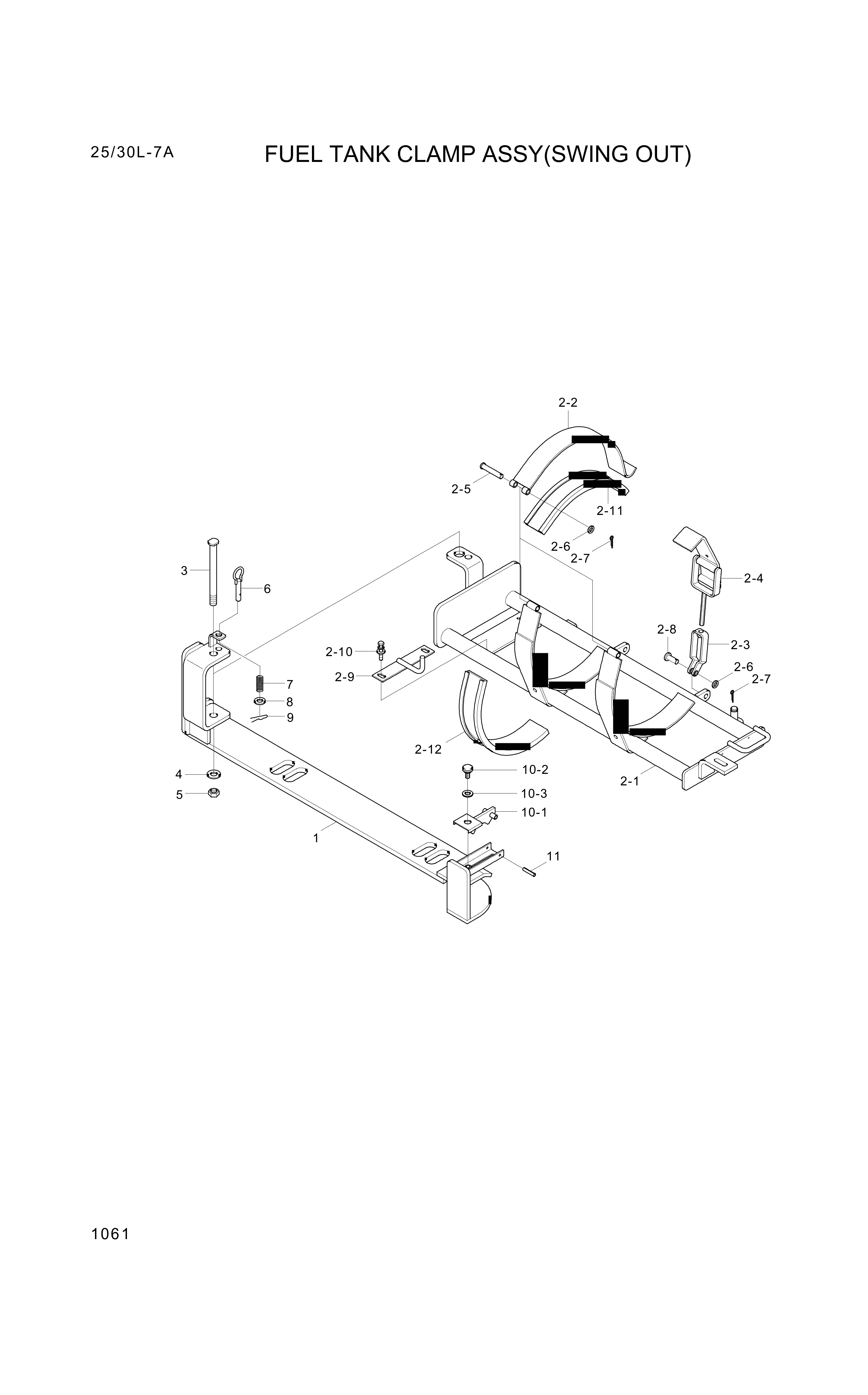 Technical drawing of Hyundai Construction Equipment S461-250182 PIN-SPLIT with dimensions and layout (figure 3)