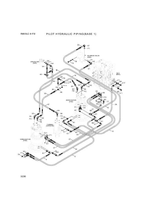 drawing for Hyundai Construction Equipment P933-082023 - HOSE ASSY-ORFS&THD (figure 4)