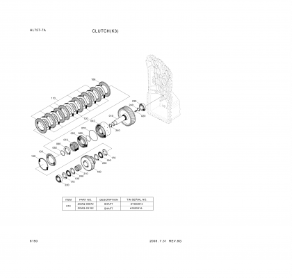 drawing for Hyundai Construction Equipment ZGAQ-00872 - SHAFT (figure 1)