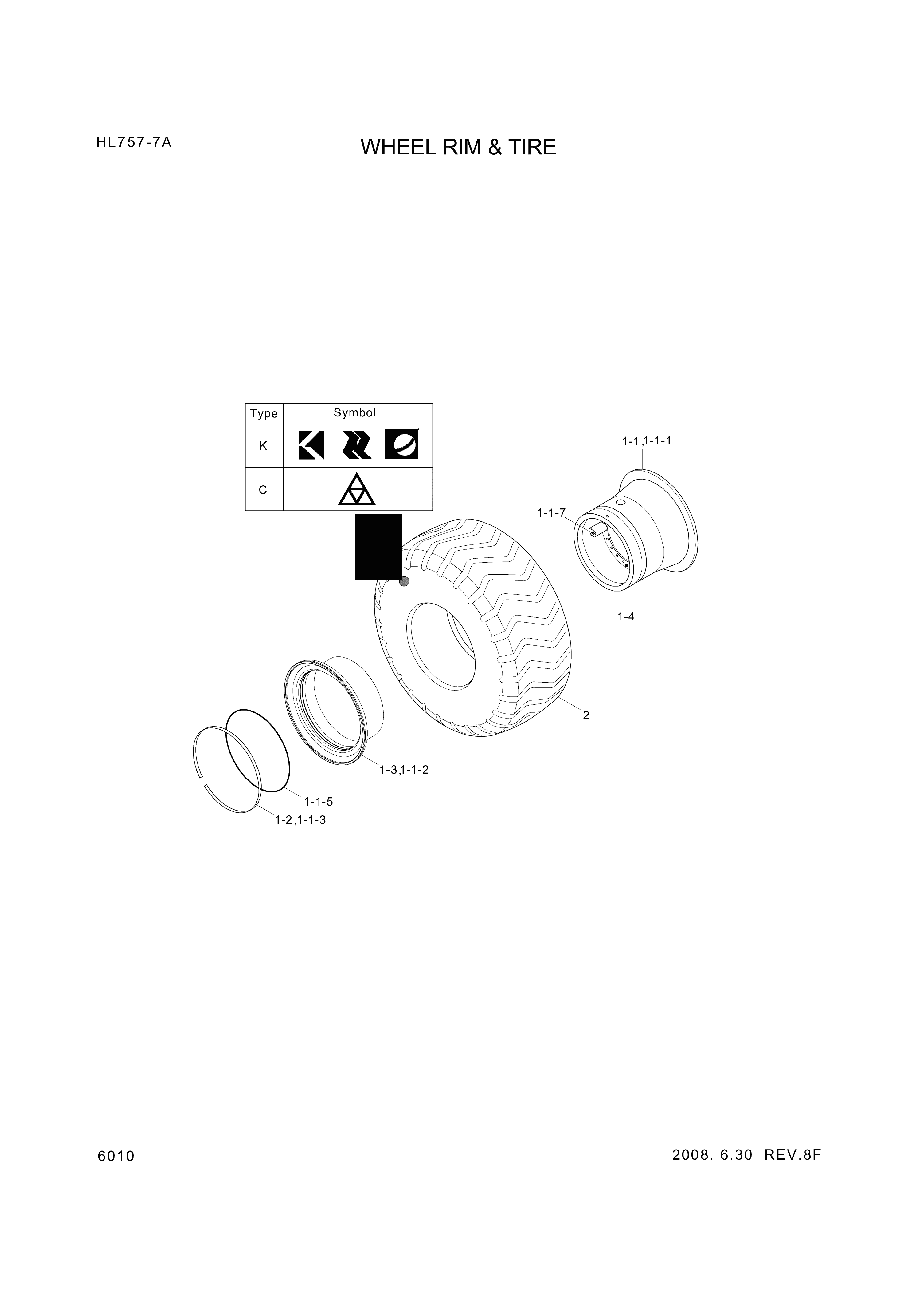 drawing for Hyundai Construction Equipment 81LG-40110 - WHEELRIM (figure 4)