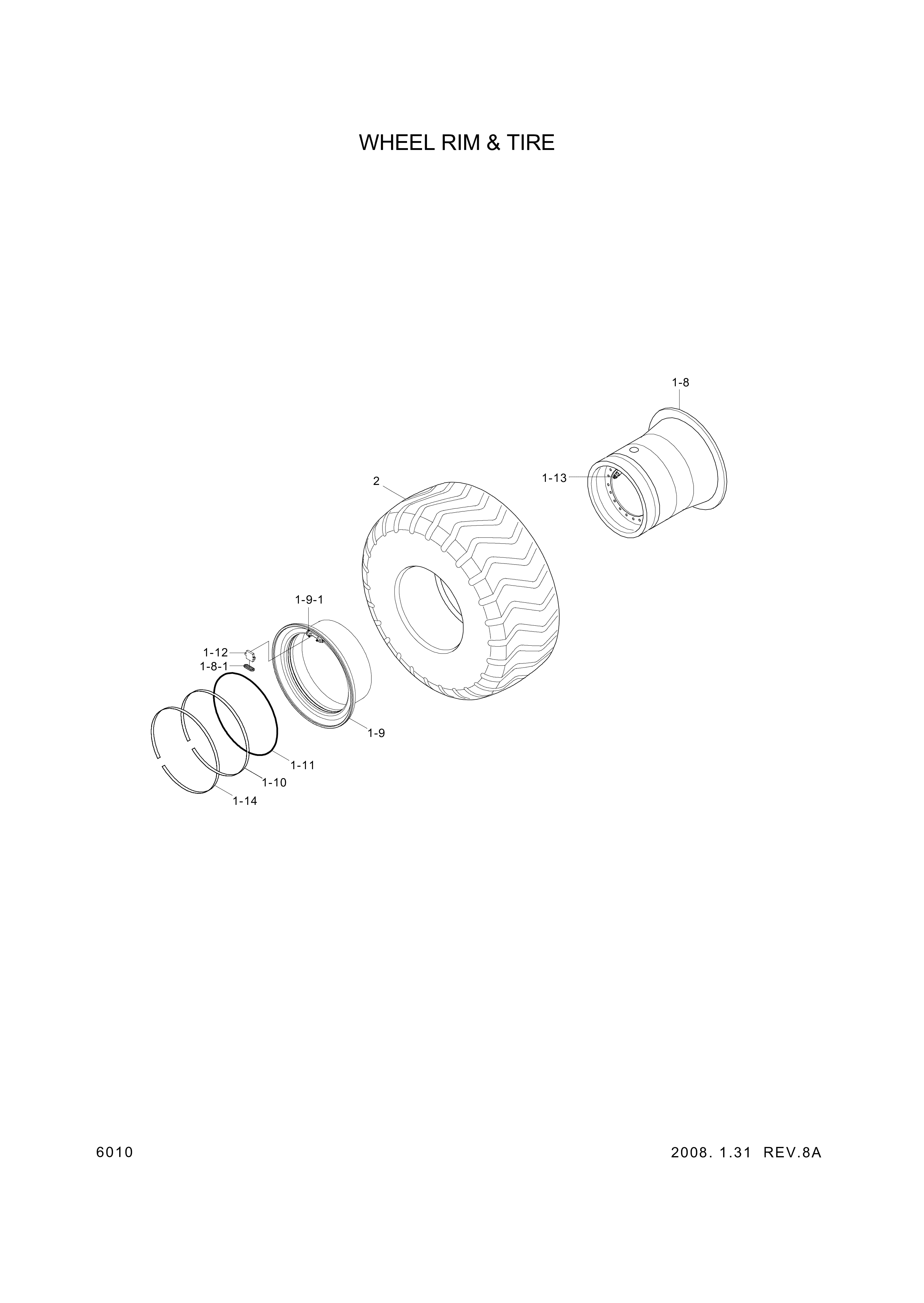 drawing for Hyundai Construction Equipment 81L6-00121 - WHEELRIM ASSY (figure 1)