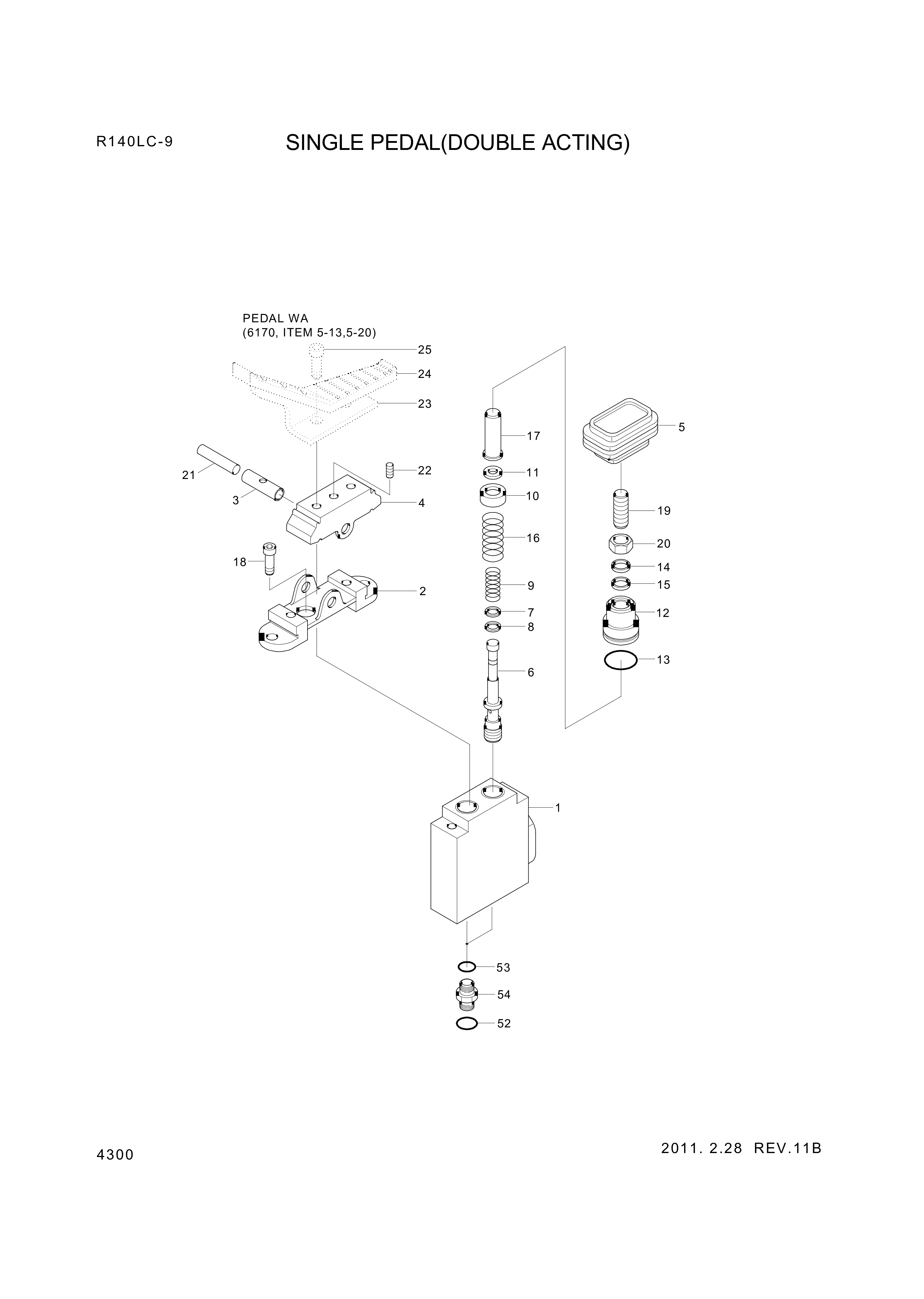 drawing for Hyundai Construction Equipment 31Q6-20300 - PEDAL ASSY-CONTROL (figure 3)