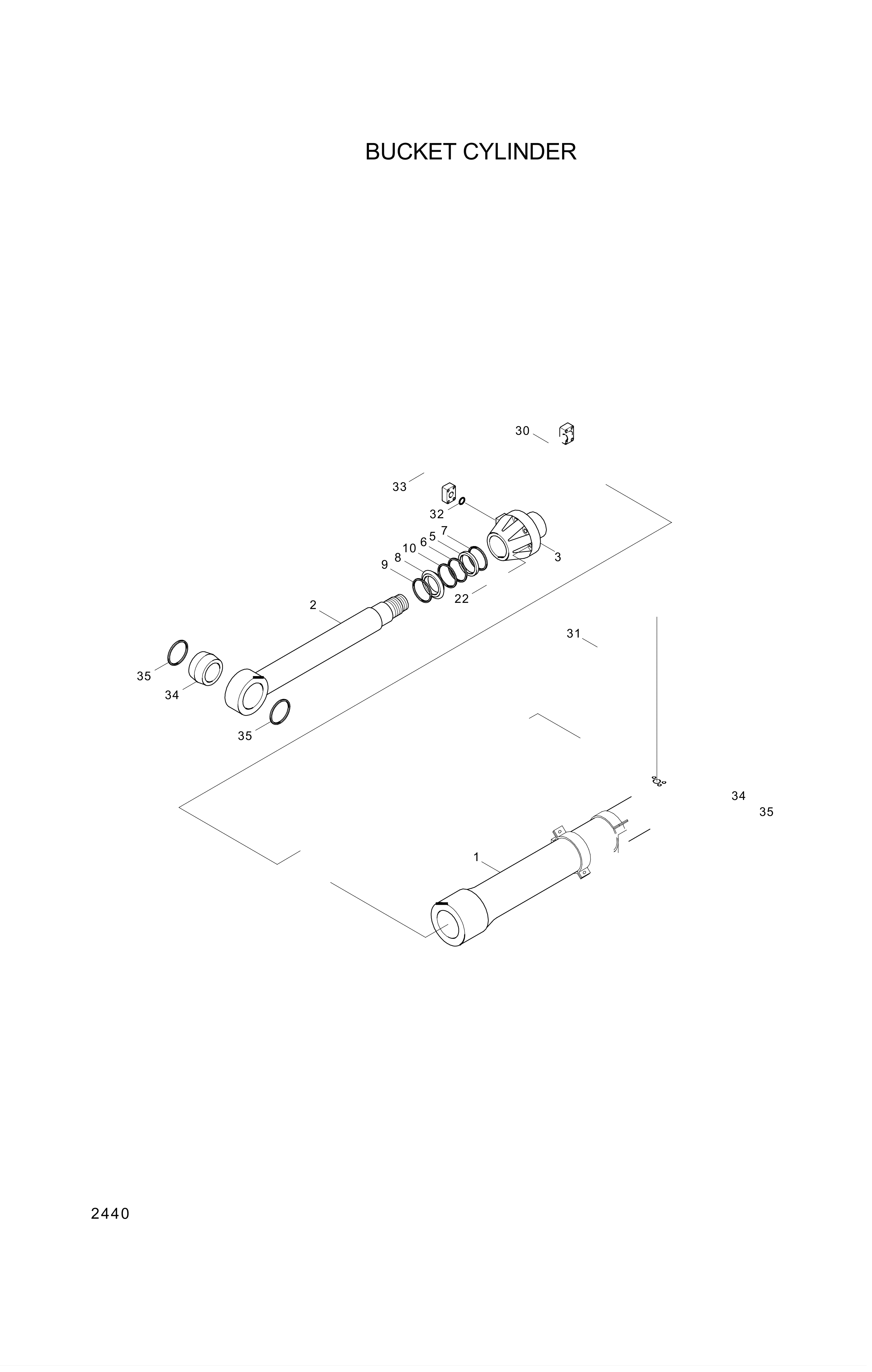 drawing for Hyundai Construction Equipment 000158 - BUSHING-PIN (figure 1)