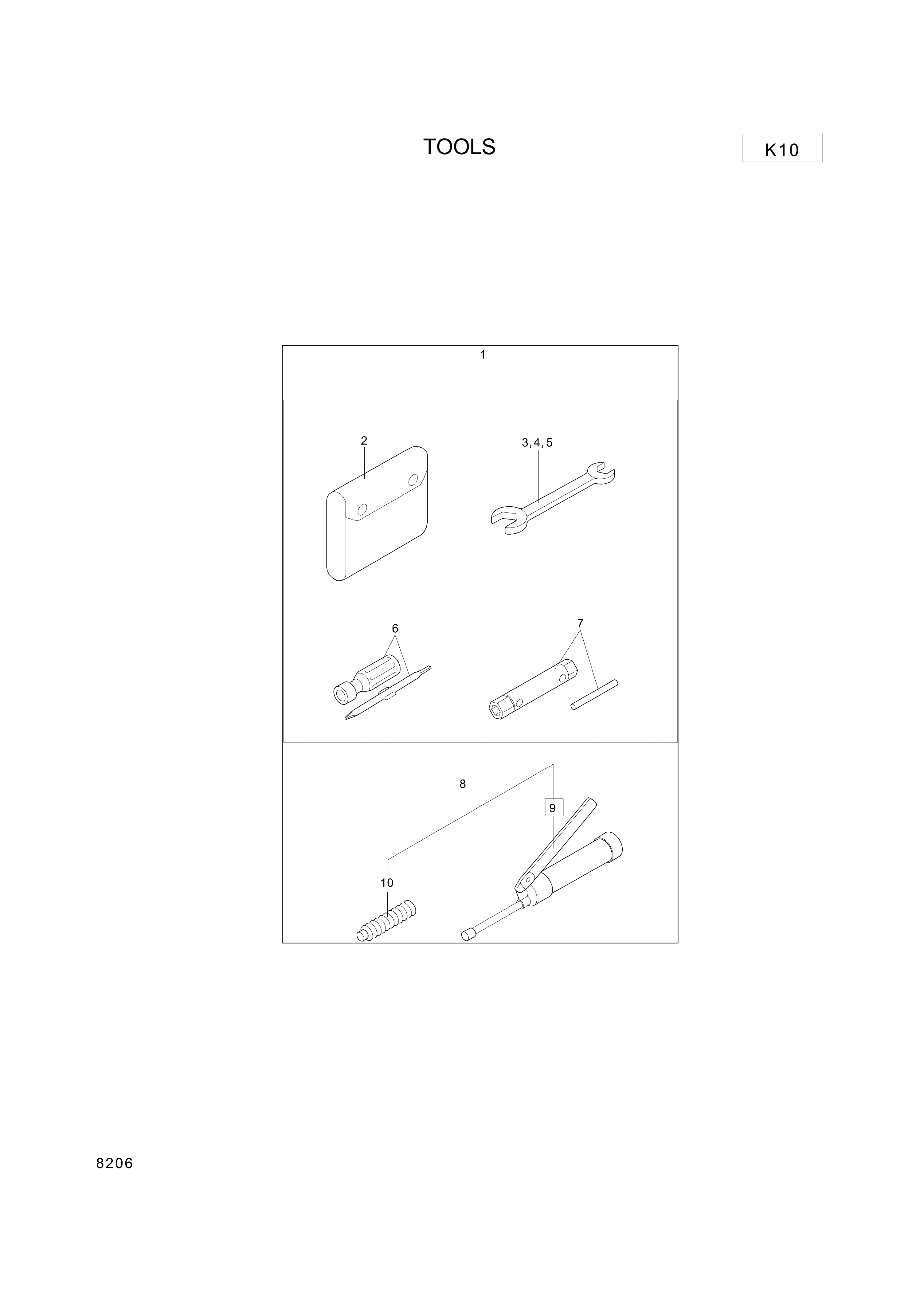 drawing for Hyundai Construction Equipment S071-00001 - TOOL ASSY (figure 1)