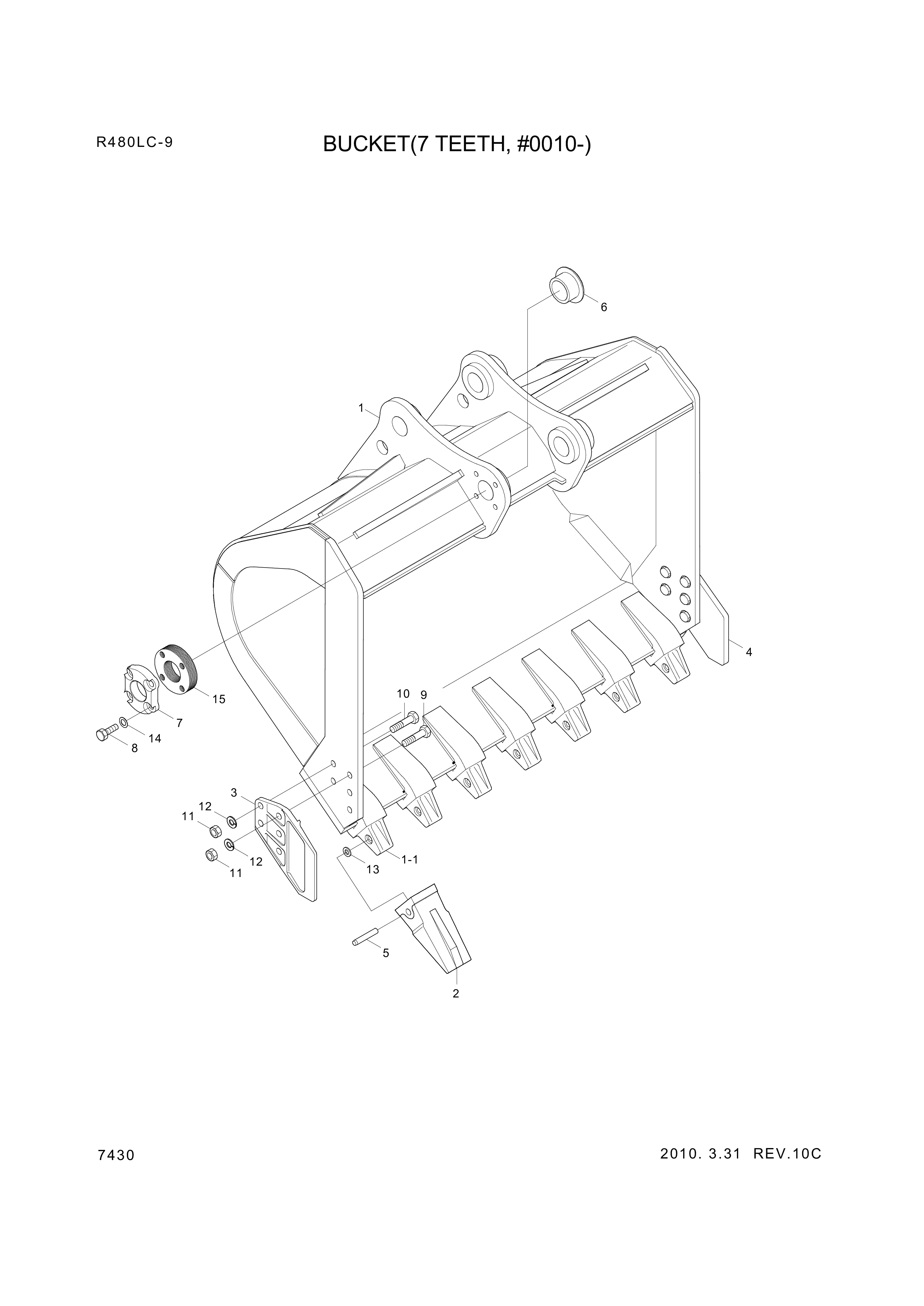 drawing for Hyundai Construction Equipment S205-30100B - NUT-HEX (figure 5)