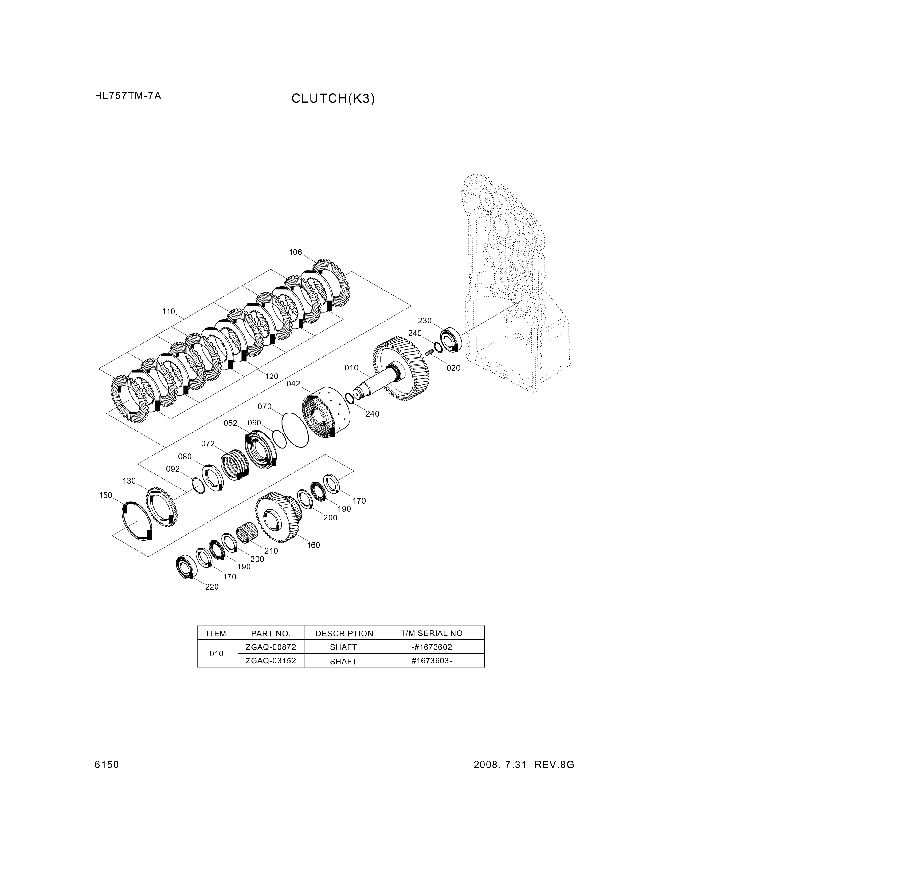 drawing for Hyundai Construction Equipment ZGAQ-00872 - SHAFT (figure 2)