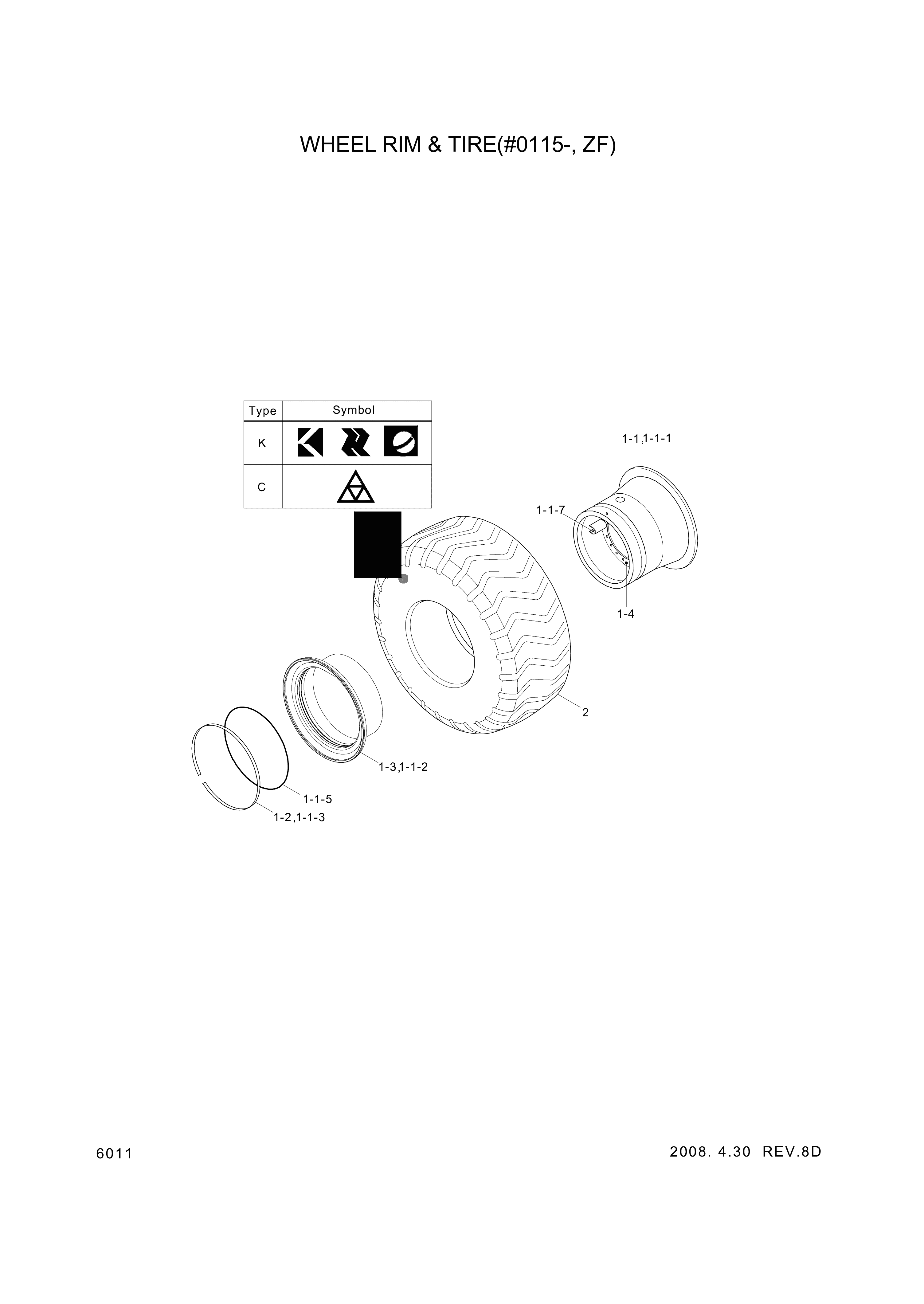 drawing for Hyundai Construction Equipment 81LG-40110 - WHEELRIM (figure 5)