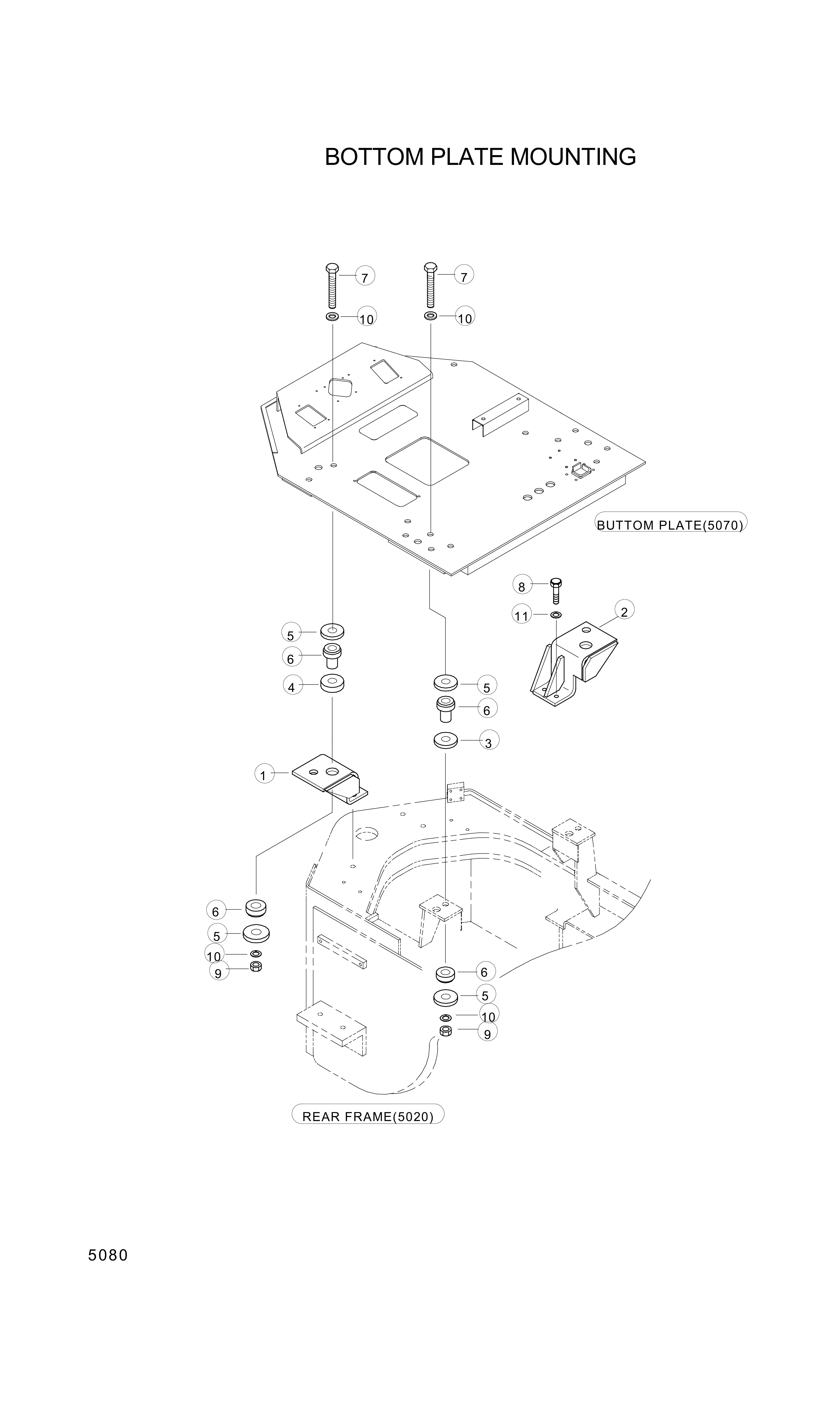 drawing for Hyundai Construction Equipment 54L3-00762 - BRACKET-LH (figure 1)