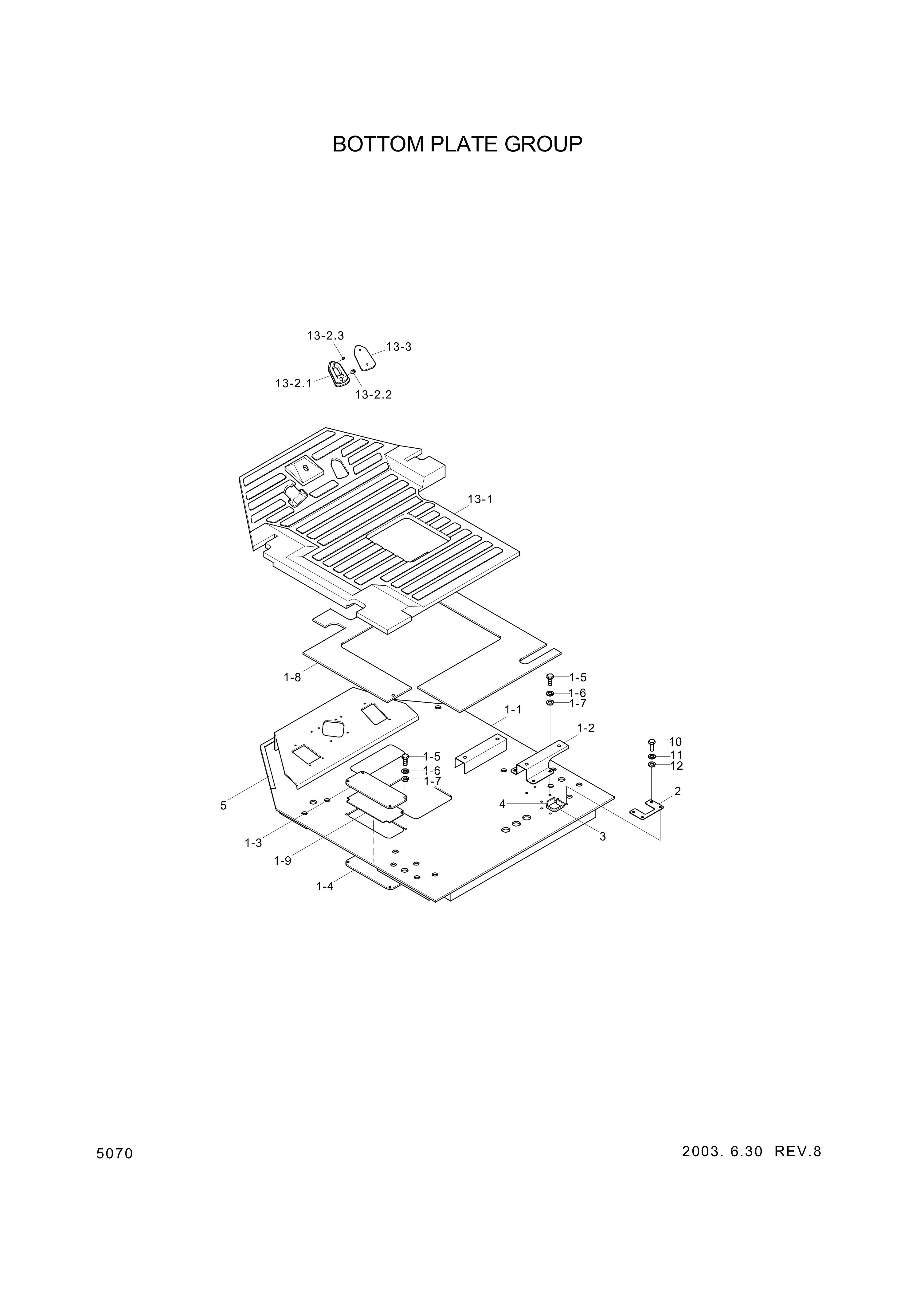 drawing for Hyundai Construction Equipment 71L6-11170 - Mat-Acc Pedal (figure 1)
