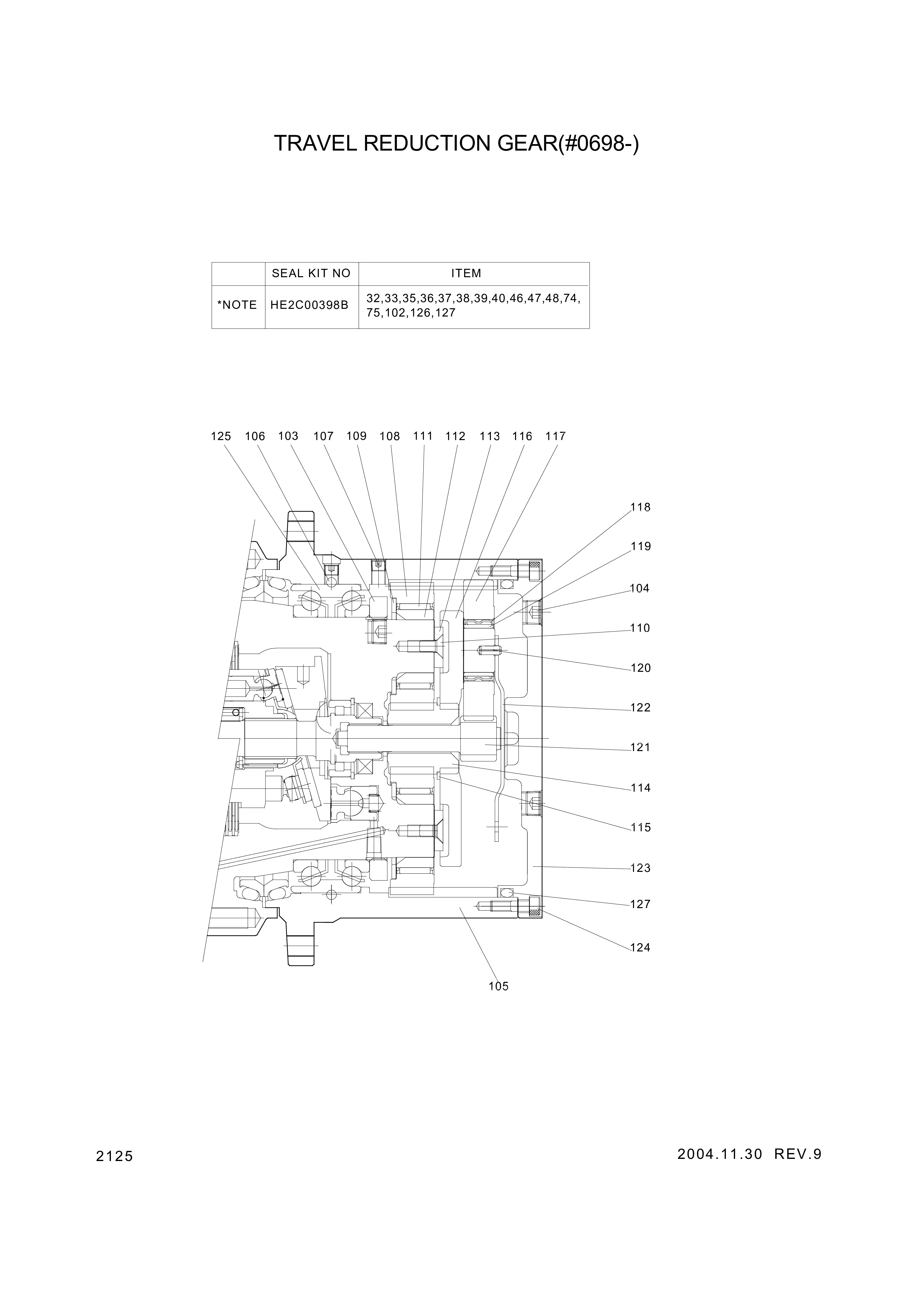 drawing for Hyundai Construction Equipment 994B3000-00 - CYL & PISTON PARTS (figure 1)