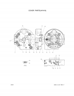Technical drawing of Hyundai Construction Equipment XKAH-00699 PLATE-CONTROL with dimensions and layout (figure 3)