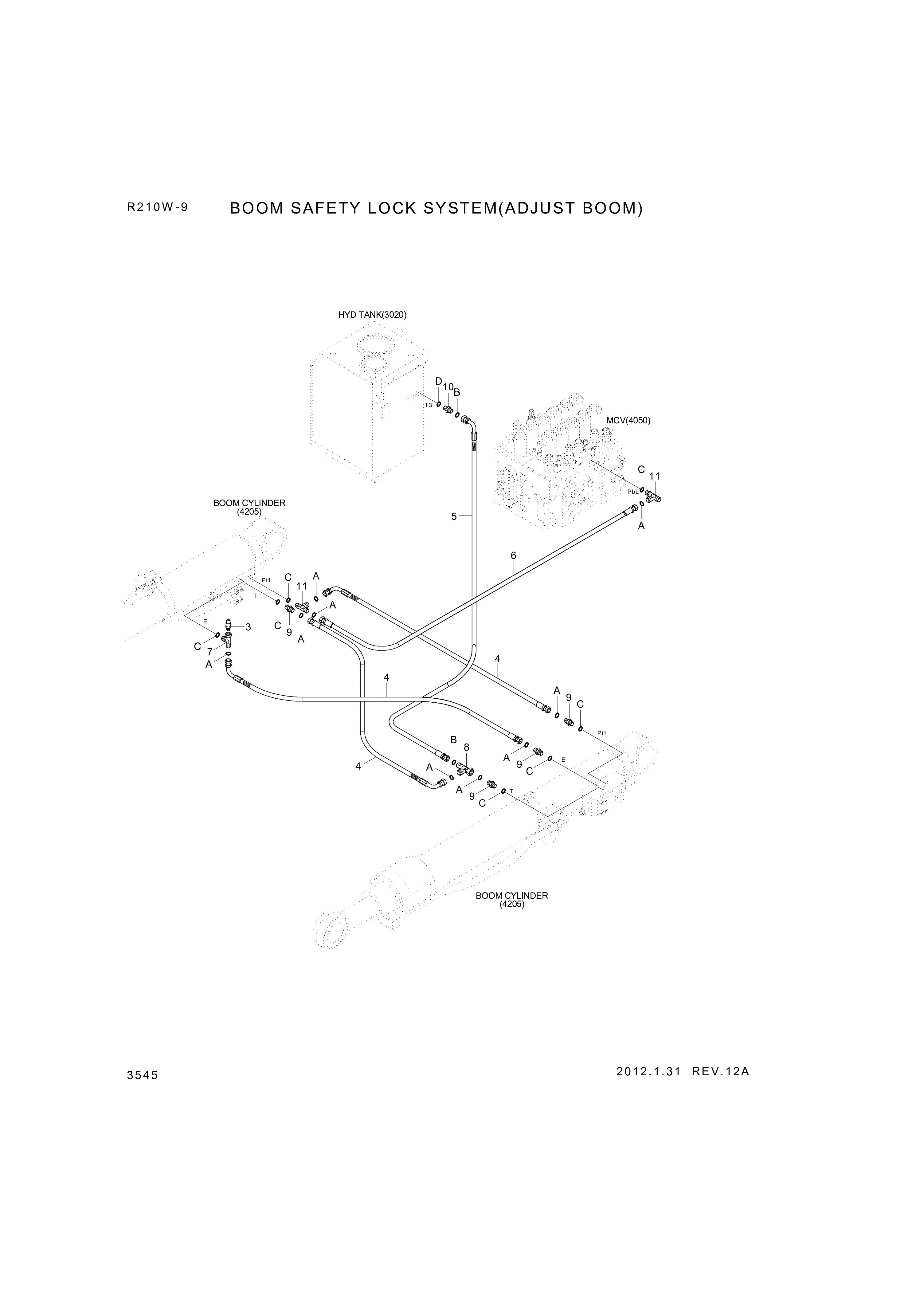 drawing for Hyundai Construction Equipment P930-062060 - HOSE ASSY-ORFS&THD (figure 2)