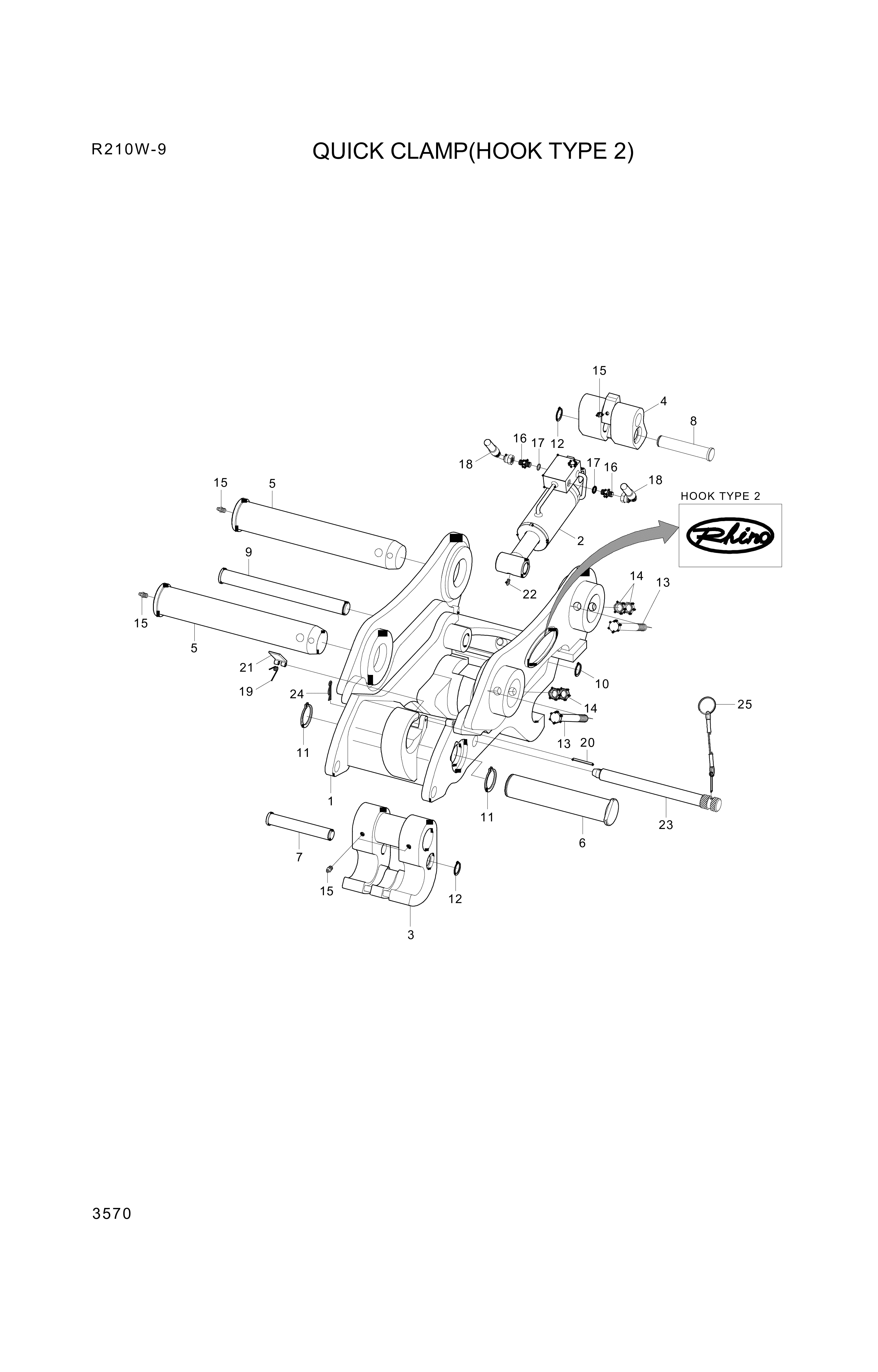 drawing for Hyundai Construction Equipment XKBP-00022 - PIN-SPRING (figure 4)